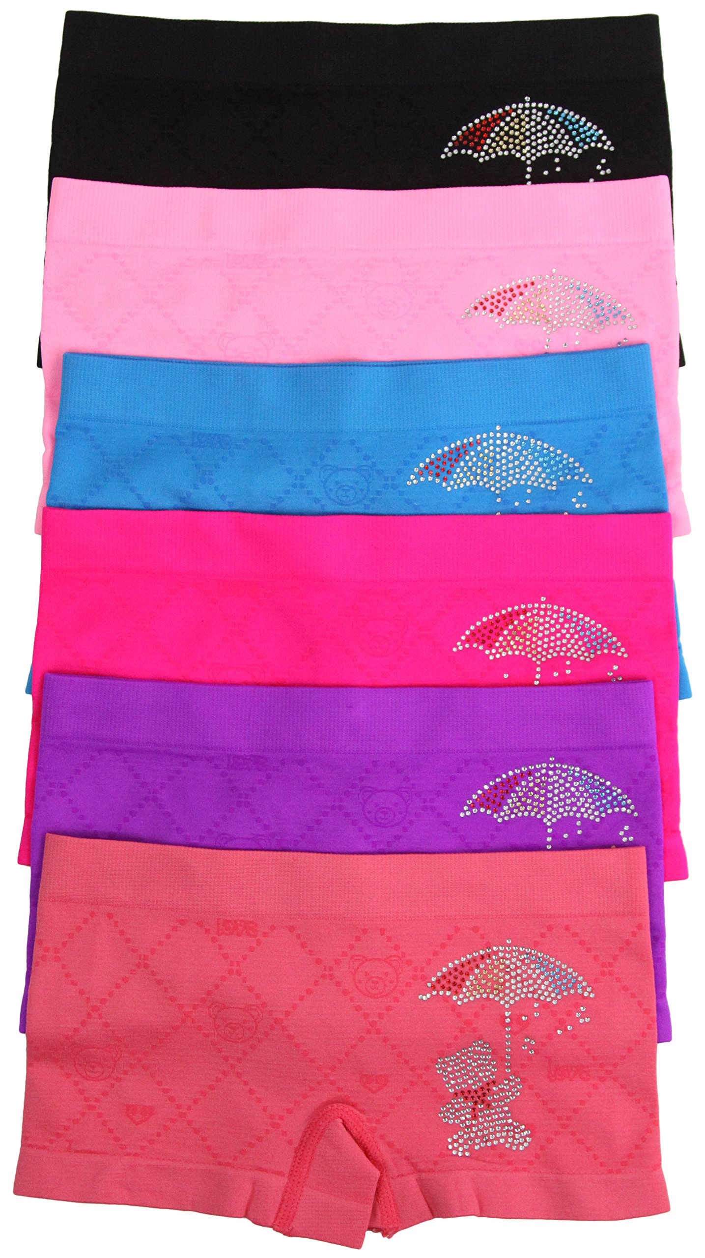Girls' Seamless Boyshorts Underwear - 6 Pack for Teens - Comfortable & Stretchy for Daily Wear