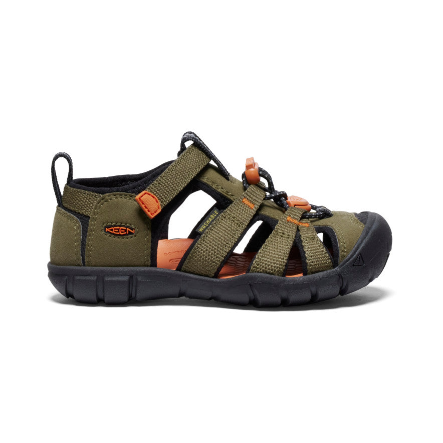 Little Kids' Seacamp II CNX Water Shoes - Dark Olive/Gold Flame - Comfortable & Lightweight for Beach, Pool & Outdoor Play