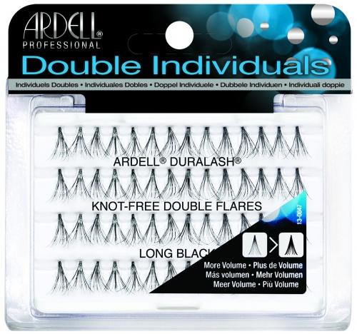Ardell Double Up Lashes - Knot-Free Individual False Eyelashes, Long & Black for Natural Volume - Perfect for Daily Wear, Special Occasions & Makeup Looks