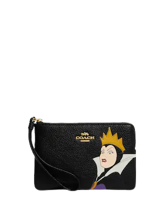 Coach Disney X Coach Evil Queen Motif Corner Zip Wristlet - Stylish Crossbody Bag for Women | Perfect for Parties, Date Nights & Everyday Use