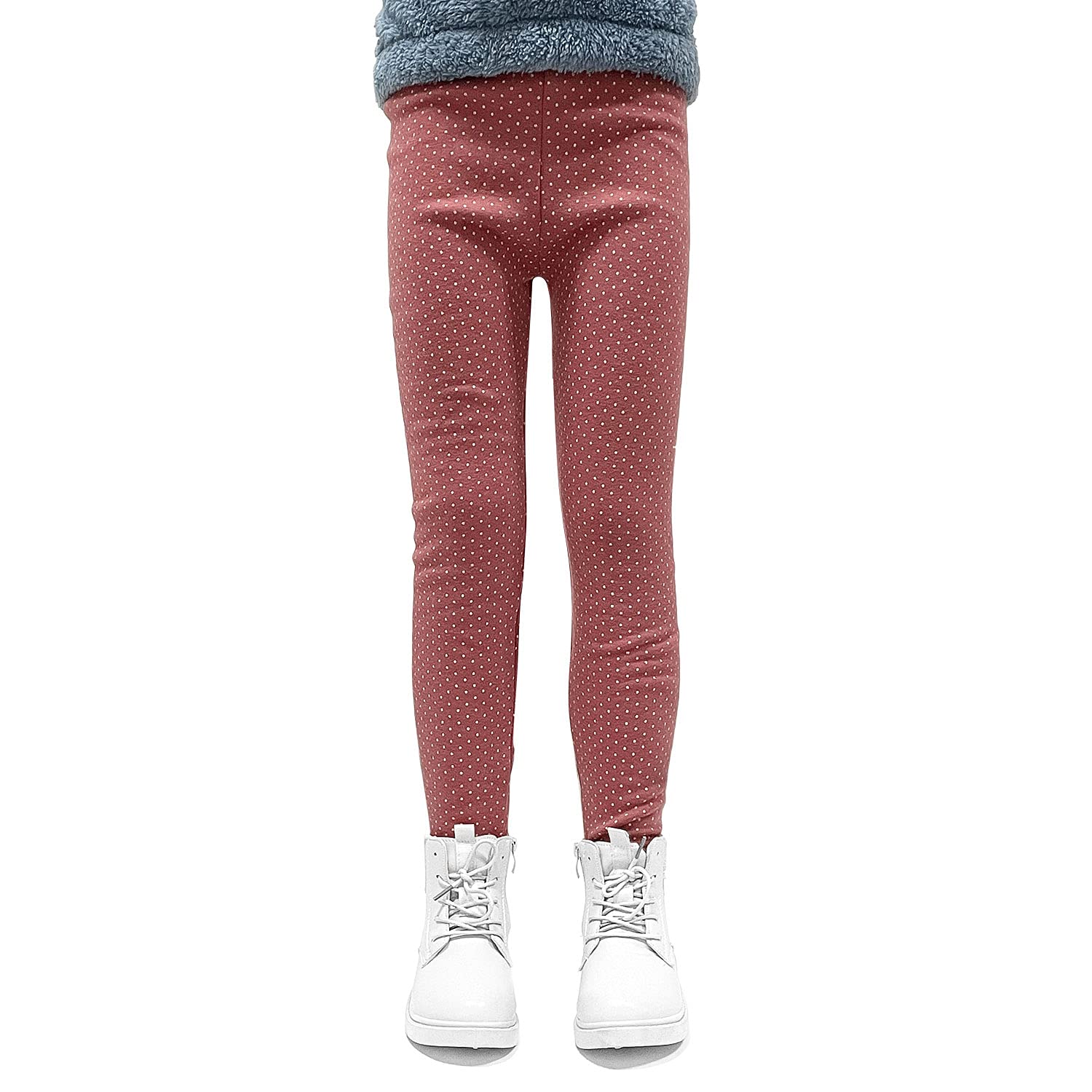 LSPAR Girls Fleece Lined Thermal Leggings - Winter Warm Thick Tights Pants for Kids | Perfect for Cold Weather, School, Playdates & Outdoor Activities