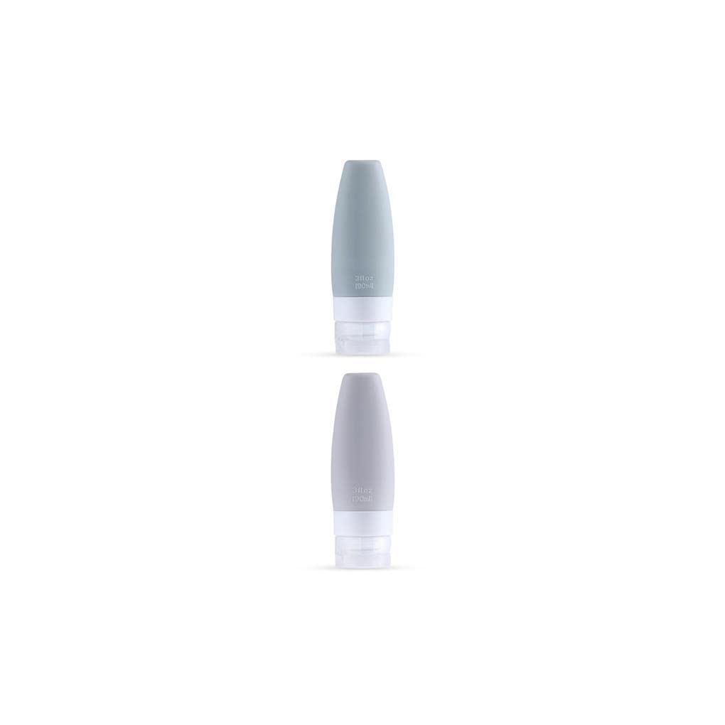 2 Pack Travel Dispenser Bottles - Leak Proof Silicone Tubes for Toiletries, Cosmetics & Liquids | Perfect for Airplane Carry-on, Gym, Camping & Home Organization