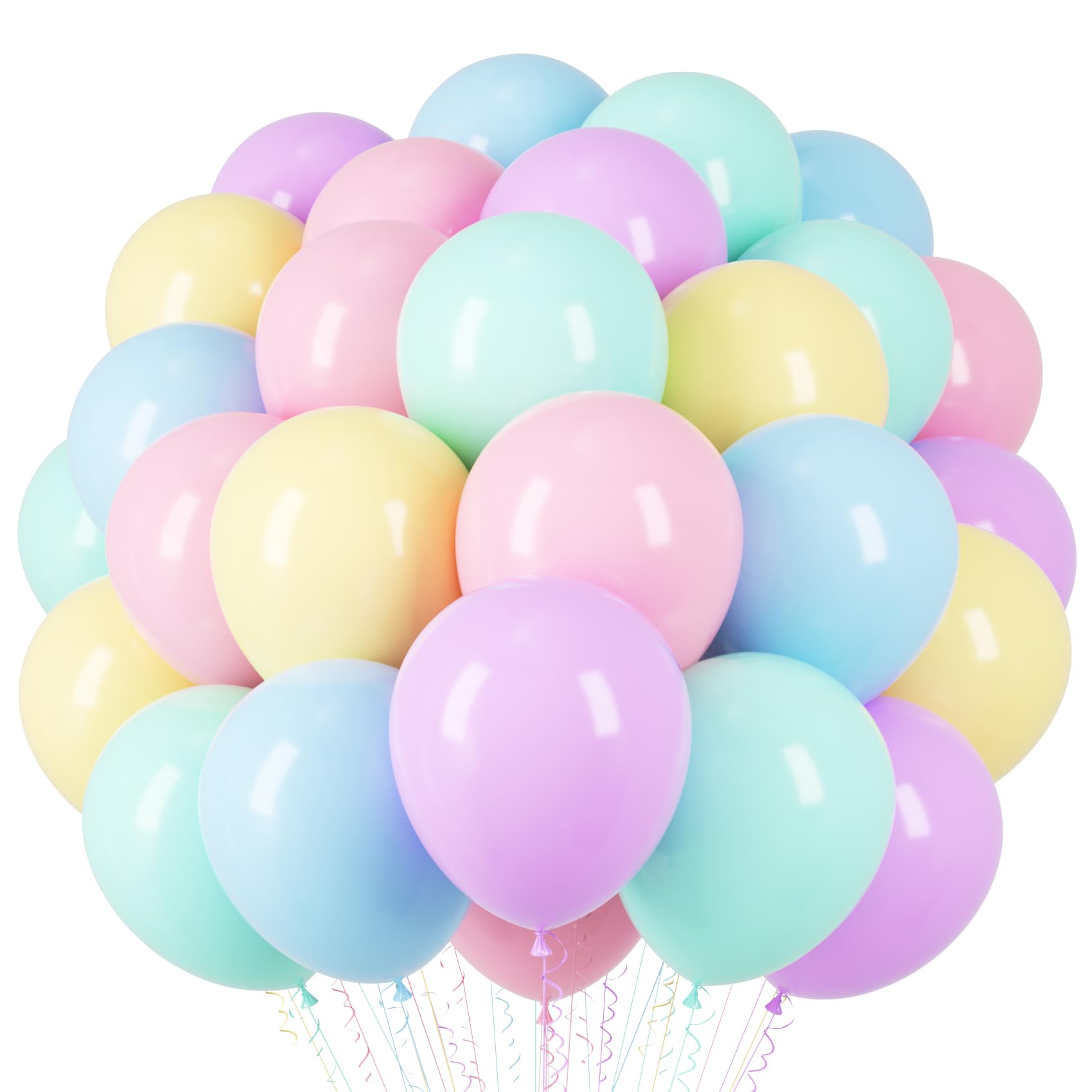 66-Pack Pastel Balloons | 12-Inch Macaron Latex Party Balloons for Graduation, Easter, Wedding, Birthday, Bridal & Baby Showers | Perfect for Rainbow Themed Parties & Anniversary Decorations