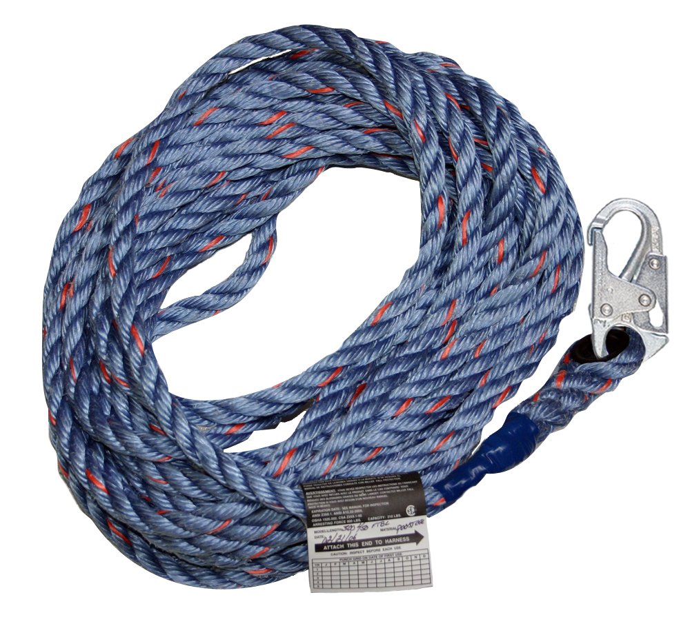 Honeywell Miller 300L-Z7/100FTBL Polyester Safety Lanyard with Snap Hook & Loop - ANSI Z7 Compliant - Ideal for Construction, Roofing & Fall Protection Work
