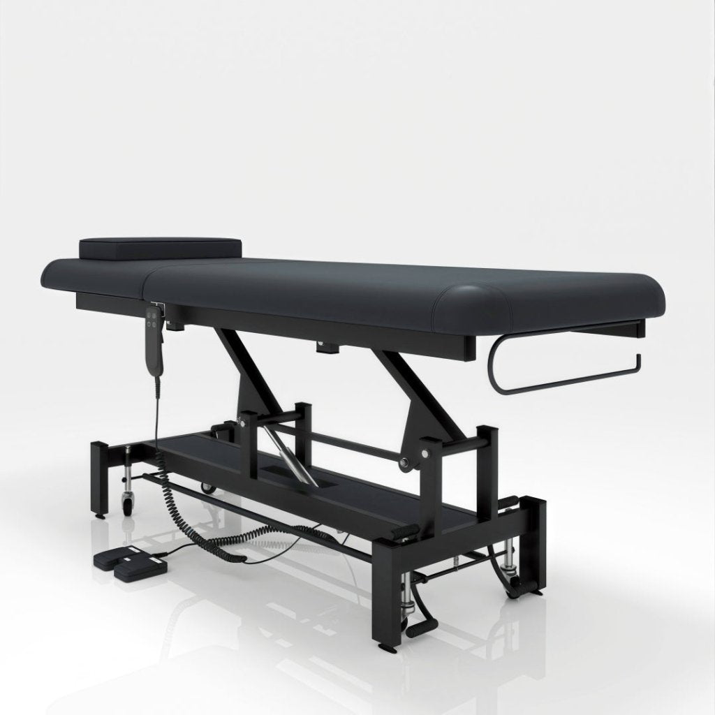Thomas Tech Heavy Duty RMT Electric Treatment & Medical Examination Bed - 1 Motor, Reinforced Thick Frame (Black) | Ideal for Chiropractic Clinics, Physical Therapy & Home Healthcare Use