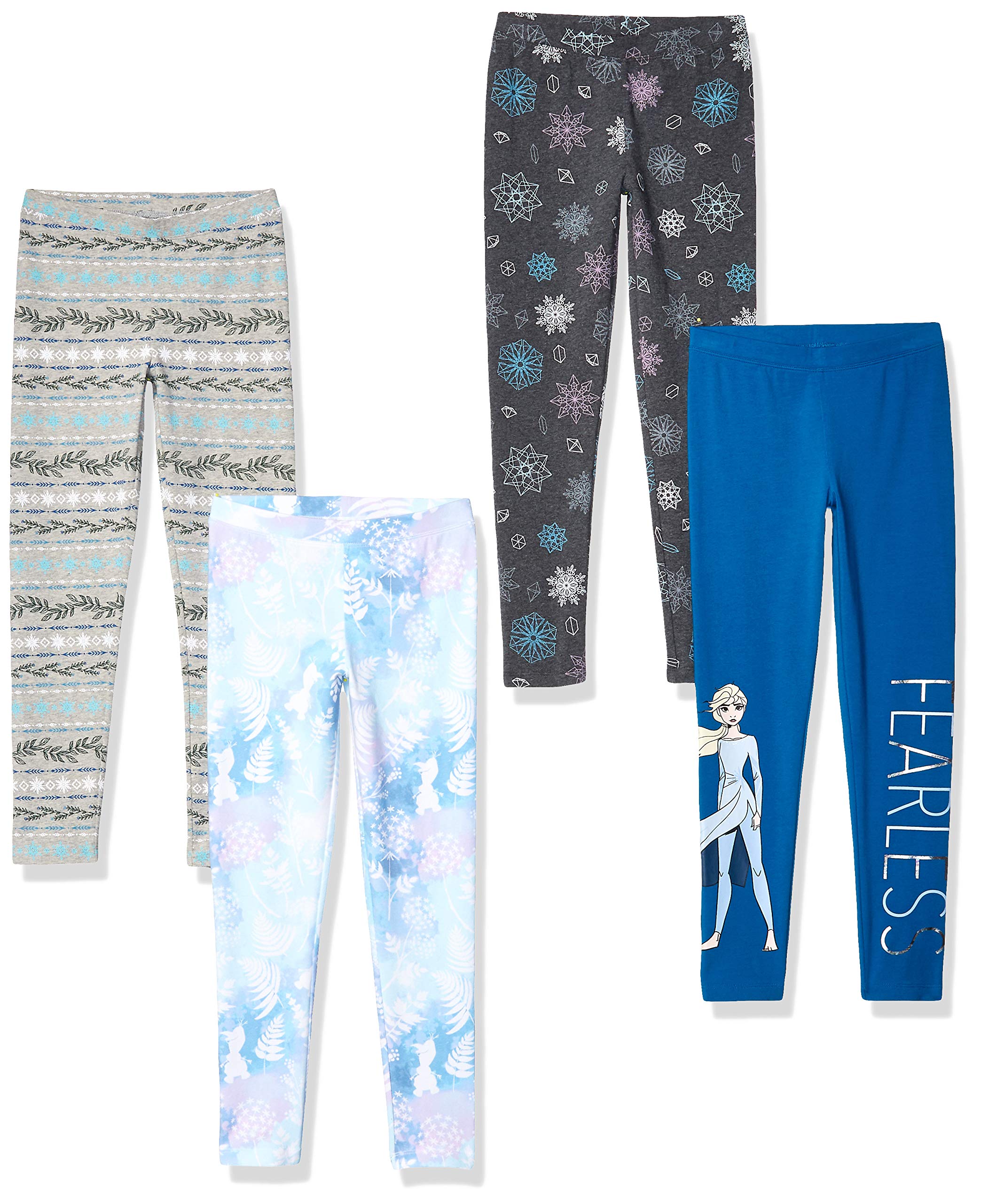 Disney Marvel Star Wars Frozen Princess Girls & Toddlers Leggings 4-Pack - Soft Stretchy Kids Leggings for Playtime, School & Dress Up