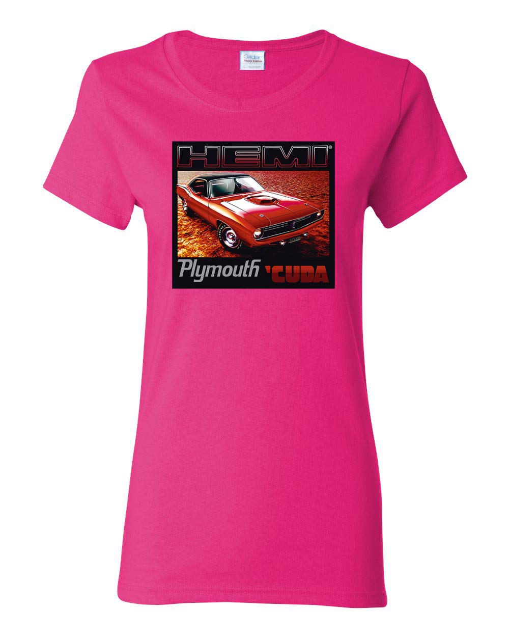 1971 Hemi Plymouth Cuda American Muscle Car Graphic T-Shirt for Women - Vintage Car Lover Tee - Perfect for Car Shows, Casual Wear & Gifts