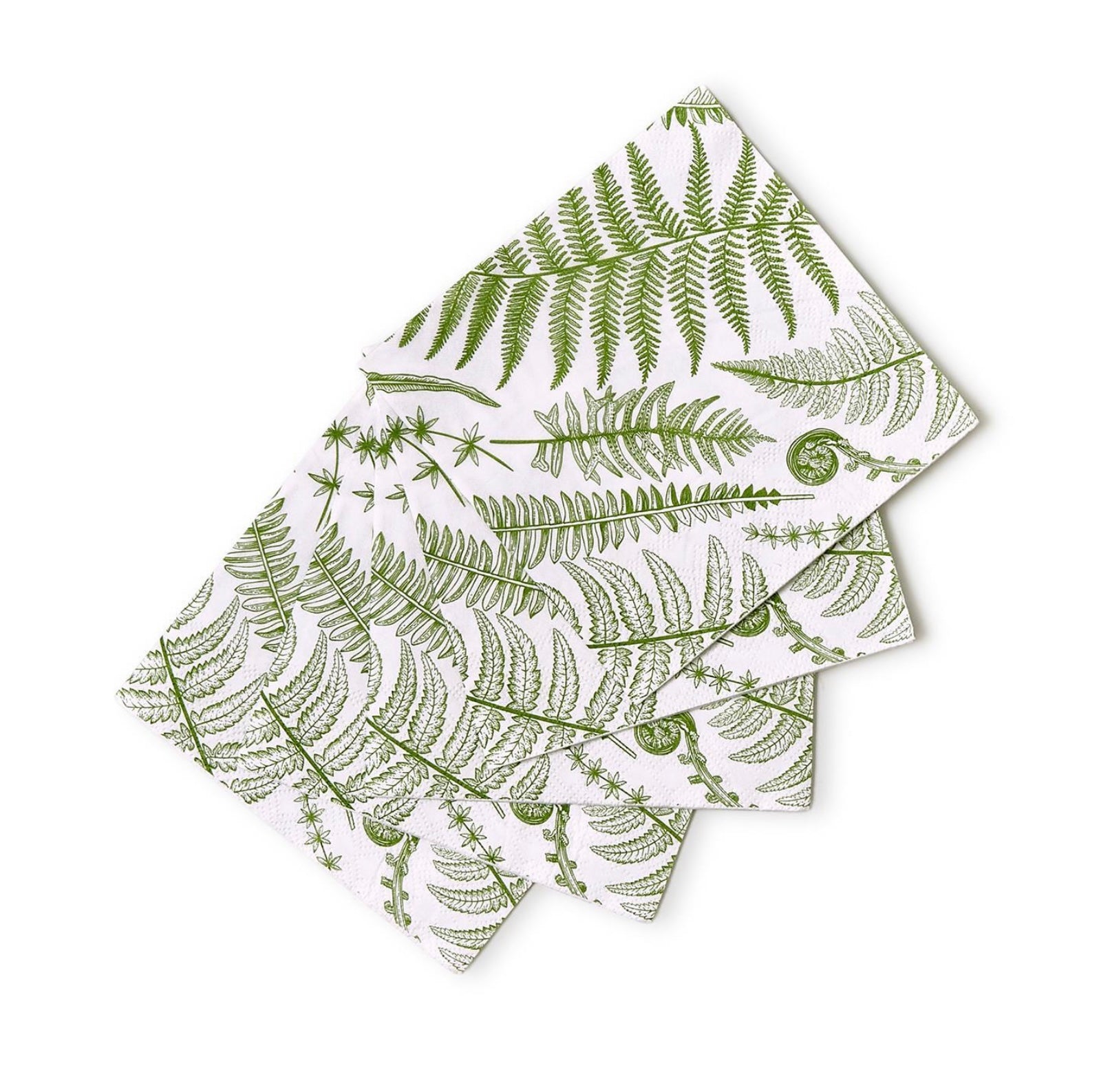 Premium Fern Cocktail Napkins - 100% Cotton, 5x5 Inches, Set of 20 - Perfect for Parties, Weddings, and Home Decor