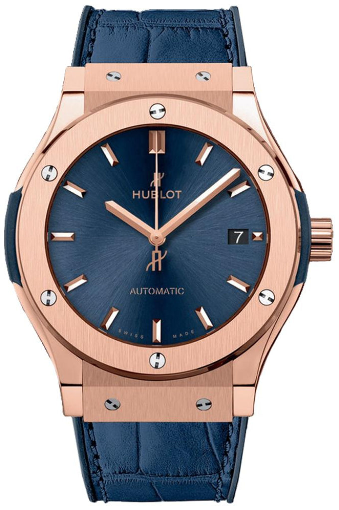 Hublot Classic Fusion Blue Sunray Dial 18K King Gold Automatic Men's Watch 45mm Ref.511.OX.7180.LR - Luxury Timepiece for Business, Gala & Special Occasions