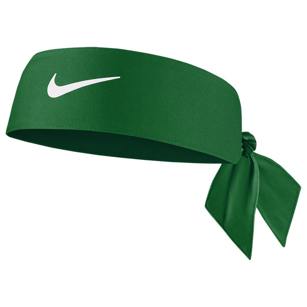 Nike Dri-FIT Head Tie 4.0 Sweatband for Women & Men - Gorge Green/White - Moisture Wicking Sports Headband for Running, Yoga, Tennis & Workouts