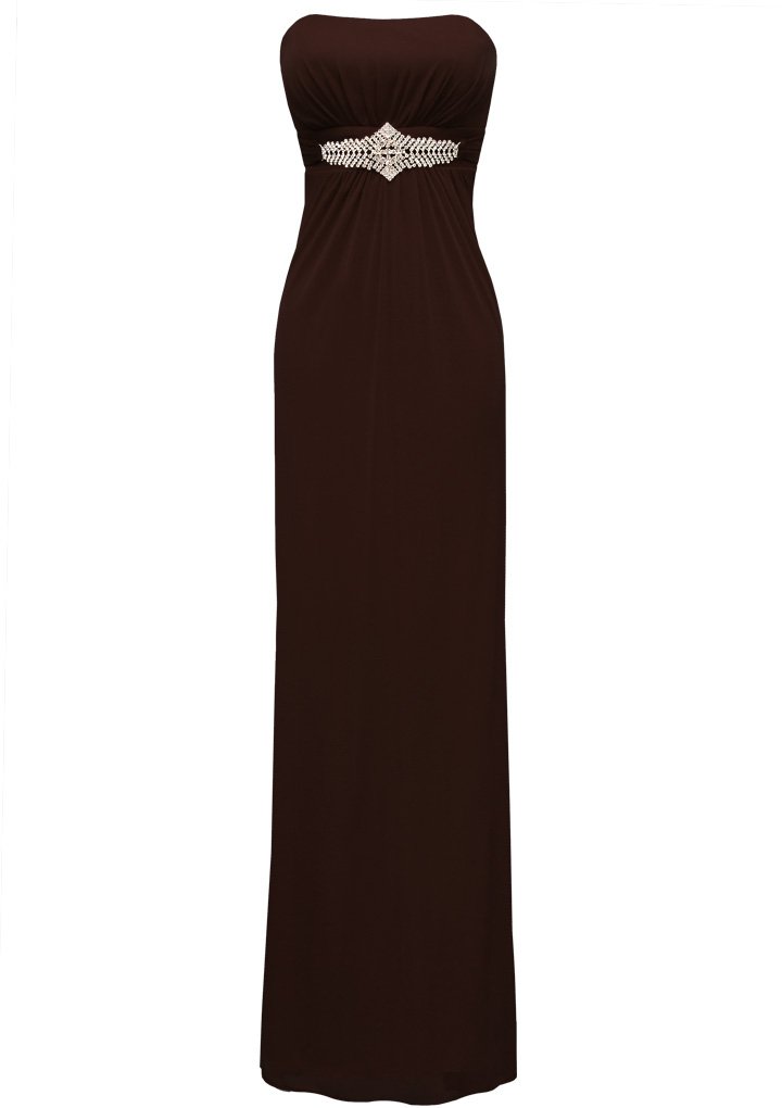 Elegant Strapless Chiffon Prom Dress with Rhinestone Accents - Goddess Empire Formal Gown for Homecoming, Quinceañera & Evening Events