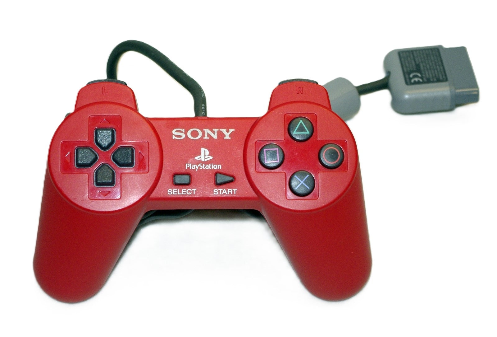 Original PlayStation Controller (Non-DualShock) - Red | Wireless Gamepad for PS1, PS2 & Retro Gaming | Perfect for Classic Gaming Enthusiasts & Collectors