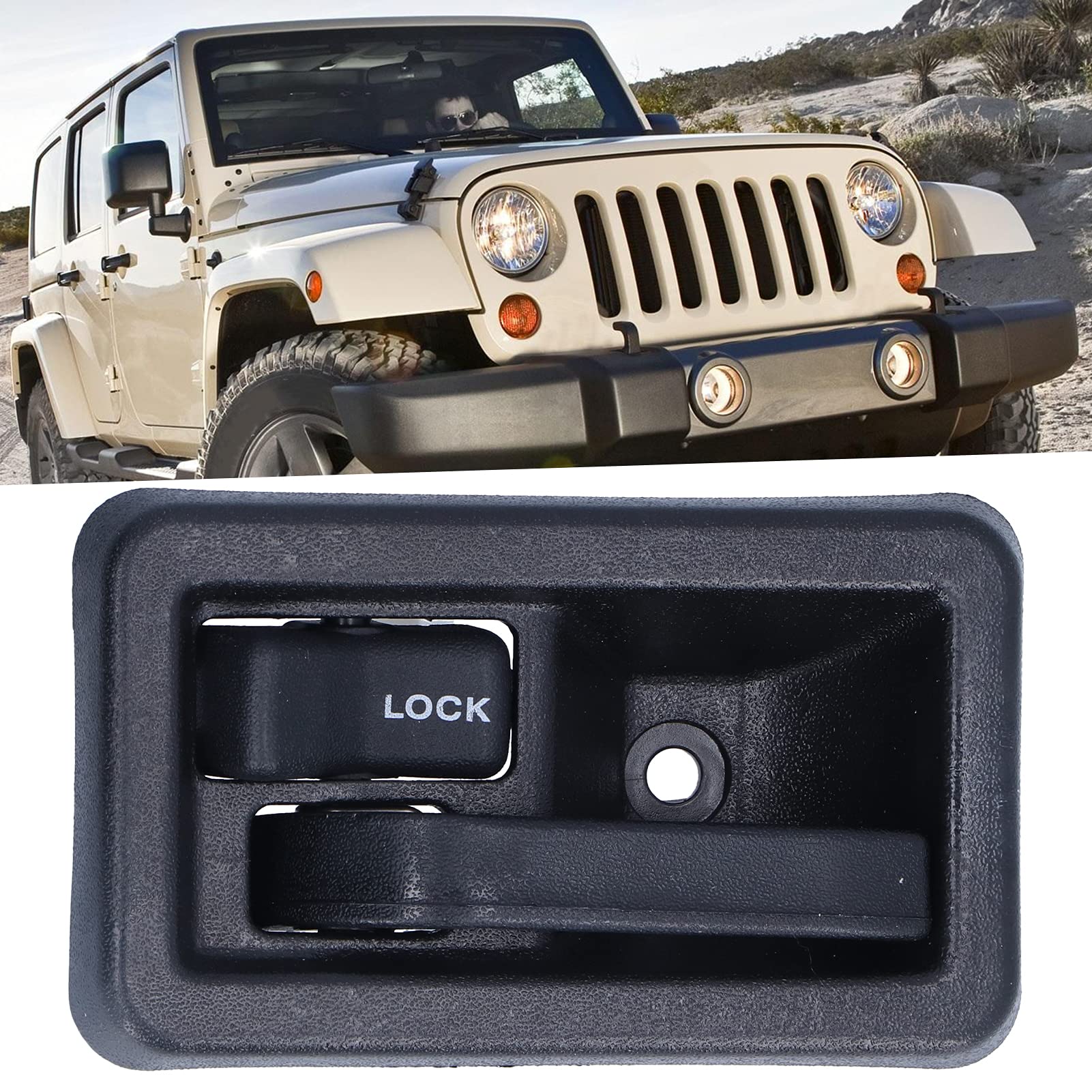 ABS Black Square Inside Door Handle - Replacement for 1987-2004 Automobiles | Durable Car Interior Upgrade