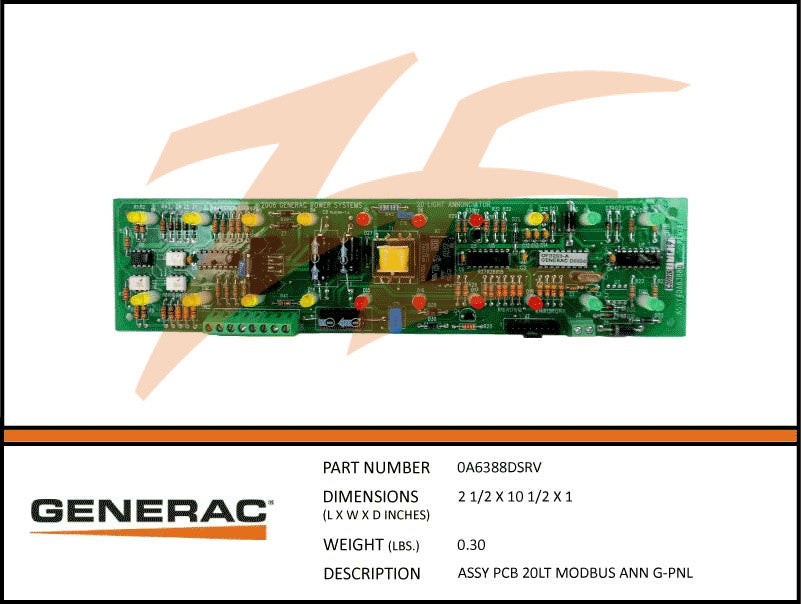 0A6388DSRV Assembly PCB 20LT Modbus Annunciator Panel for Industrial Automation Control Systems | Perfect for SCADA, HVAC, and Building Management Applications