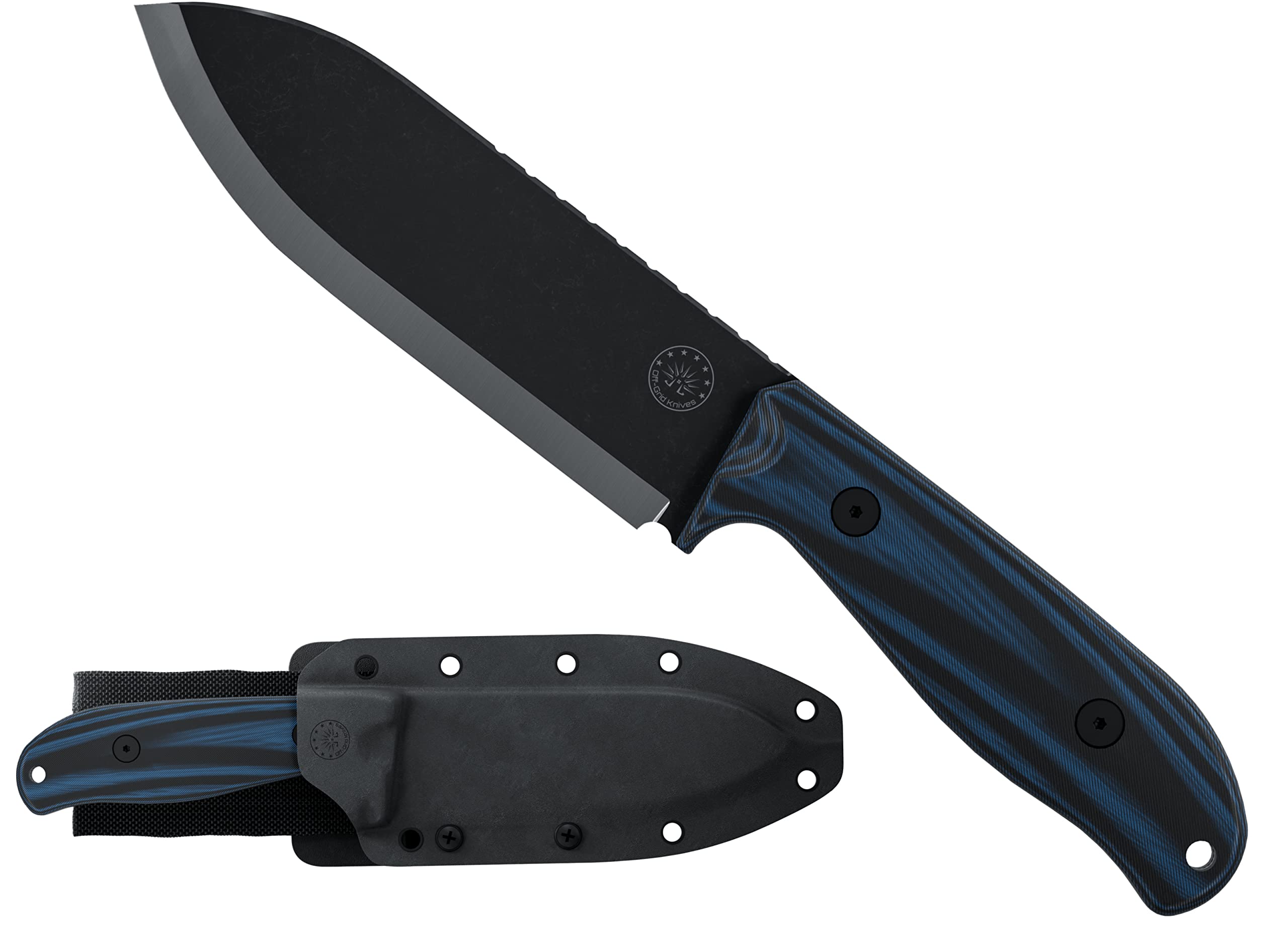 Ridgeback Bushcraft Fixed Blade Knife - Sandvik 14C28N Steel, Scandi Grind, Micarta Handle, Kydex Sheath - Survival Knife for Hunting, Camping, Fishing & Outdoor Adventures