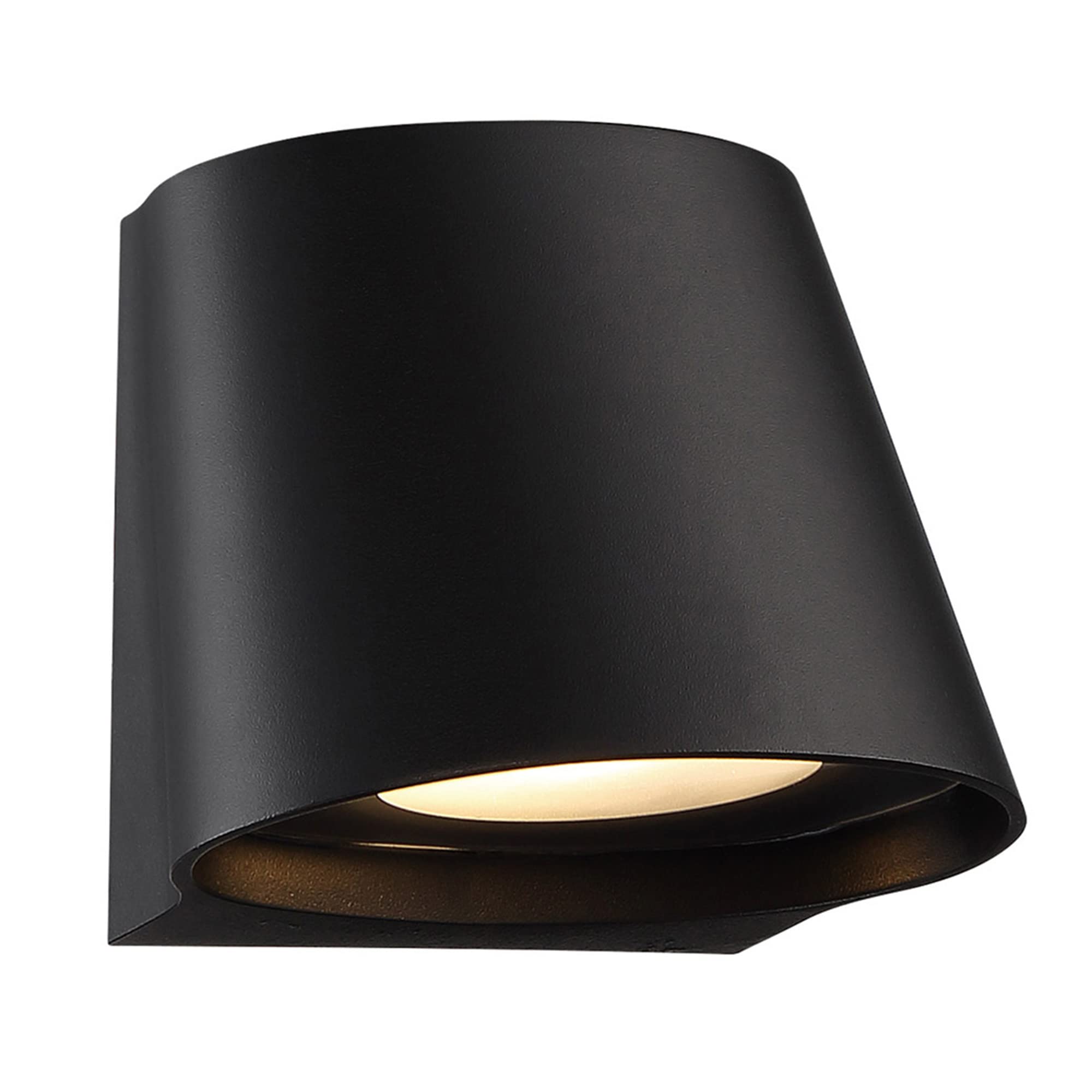 WAC Lighting dweLED Mod 7 Inch LED Wall Light - Indoor/Outdoor Black Fixture 3000K Warm White - Perfect for Porch, Patio, Garage & Entryway Lighting
