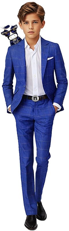 Black n Bianco Boys' First Class Slim Fit Suits - Lightweight Blazer & Pants Set for Formal Occasions, Weddings, School Photos & Special Events | Presented by Baby Muffin