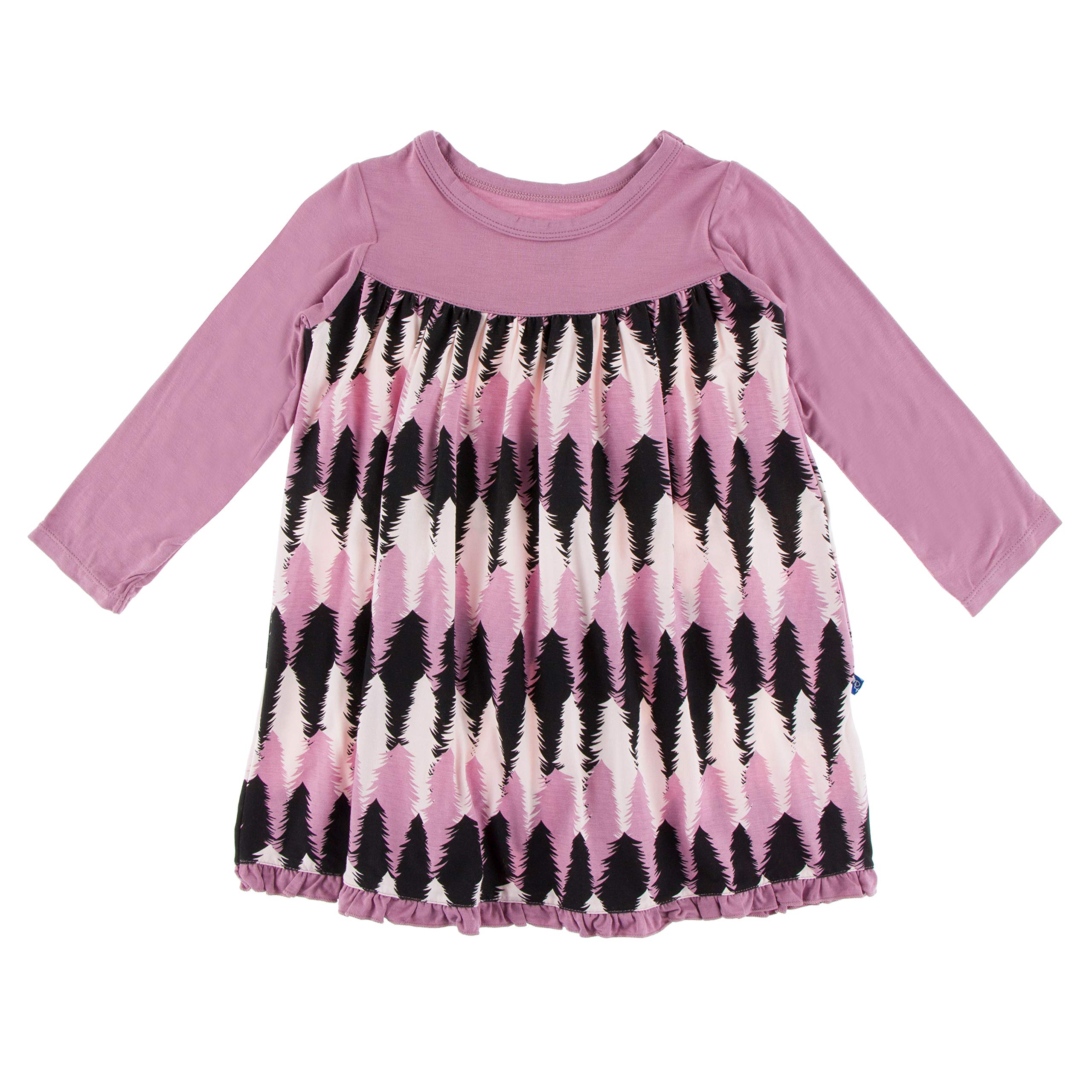KicKee Pants Print Classic Long Sleeve Swing Dress for Baby Girls | Soft Cotton Comfort Wear | Perfect for Playdates, Parties & Family Photos