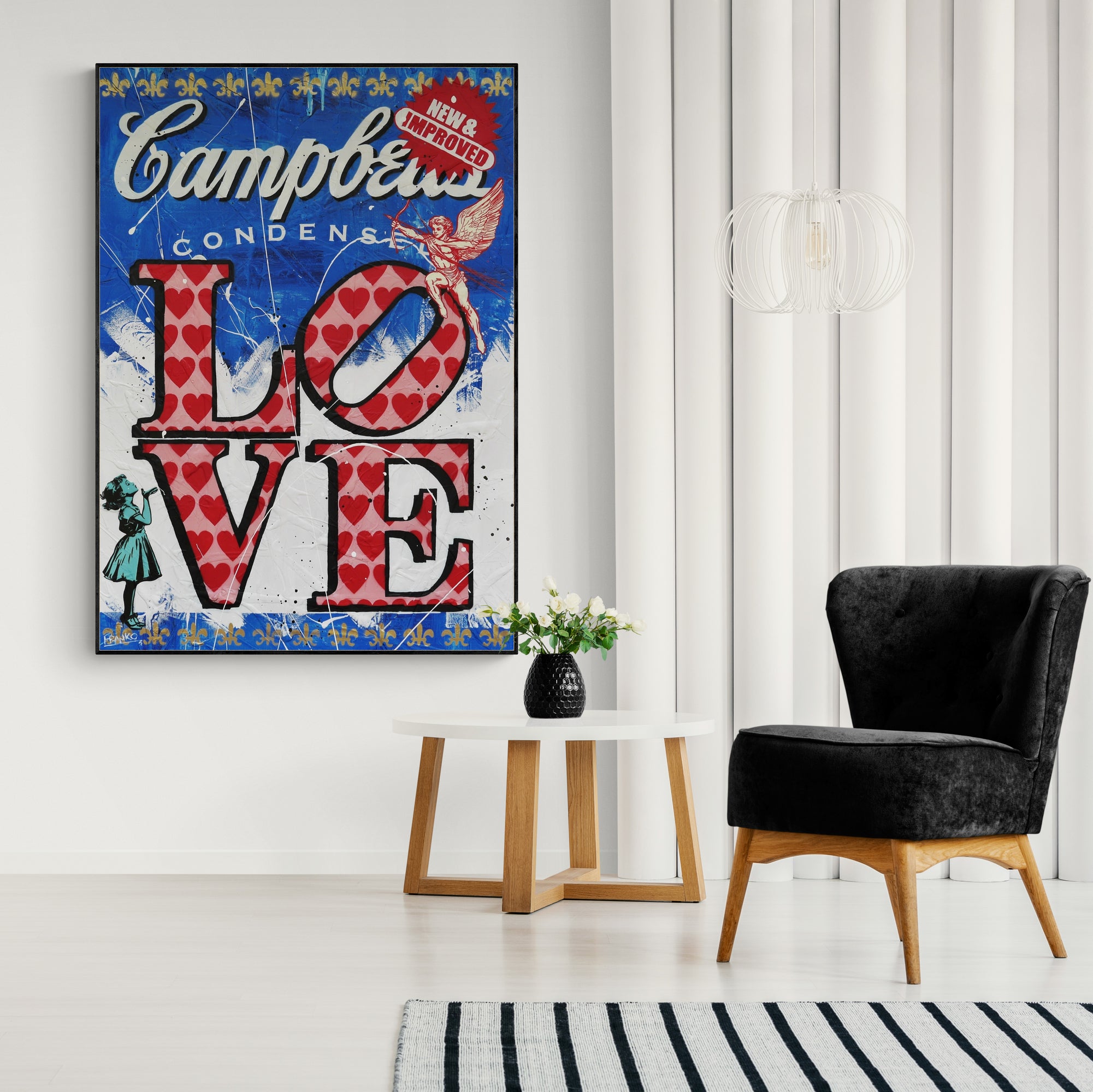 Campbell's Soup Textured Urban Pop Art Painting - 100cm x 140cm Canvas Wall Decor for Living Room, Bedroom & Office | Andy Warhol Inspired Modern Artwork