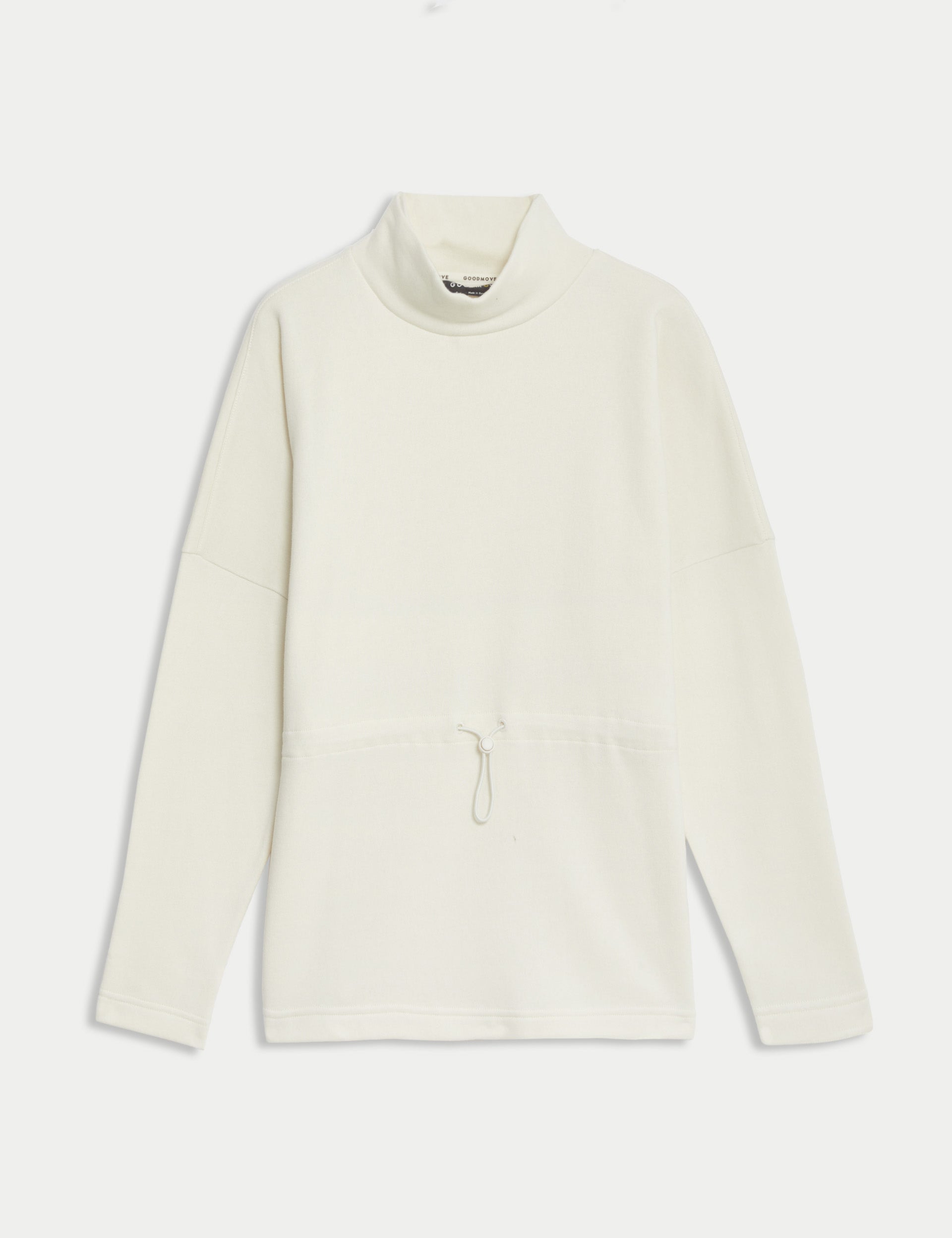 Soft Cotton Rich Brushed Funnel Neck Sweatshirt for Women - Cozy Ivory Pullover for Fall & Winter - Perfect for Casual Outfits, Layering & Lounge Wear