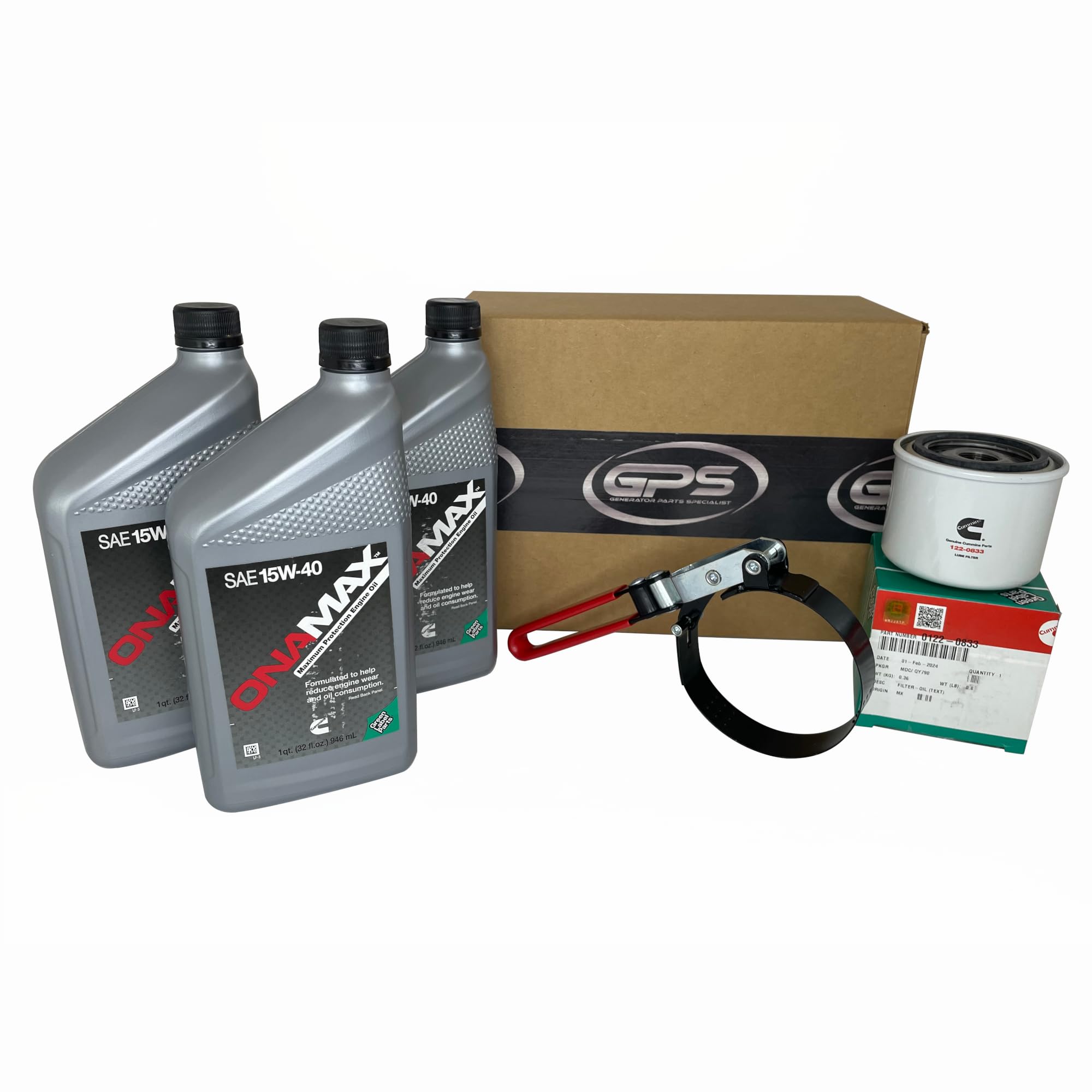 Cummins Onan Diesel Generator Oil Change Kit - HDKAH, HDKAJ, HDKAK with Onamax Oil | Replacement Parts for RV, Marine & Industrial Generators
