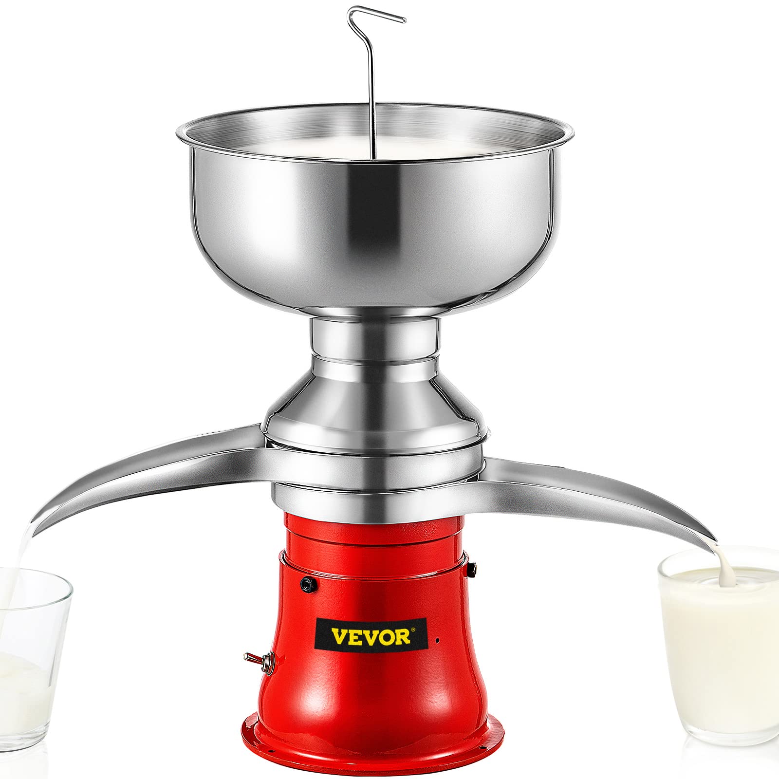 VEVOR Electric Milk Cream Centrifugal Separator - 25 Gal/H & 100L/H Stainless Steel Goat & Cow Milk Separator for Skim Milk - Perfect for Dairy Farms, Homesteads & Small Dairy Businesses