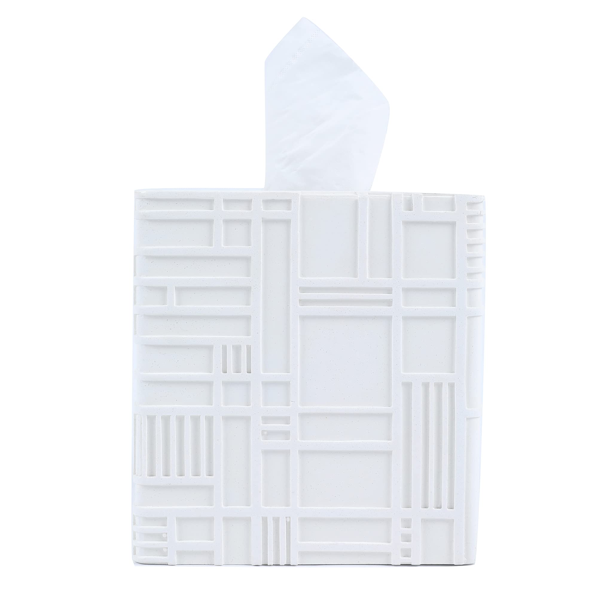 Modern Square Tissue Box Cover Holder - Elegant Bathroom Vanity Decor, Unique Design for Countertops, Bedroom & Living Room - Perfect for Home, Office & Guest Rooms