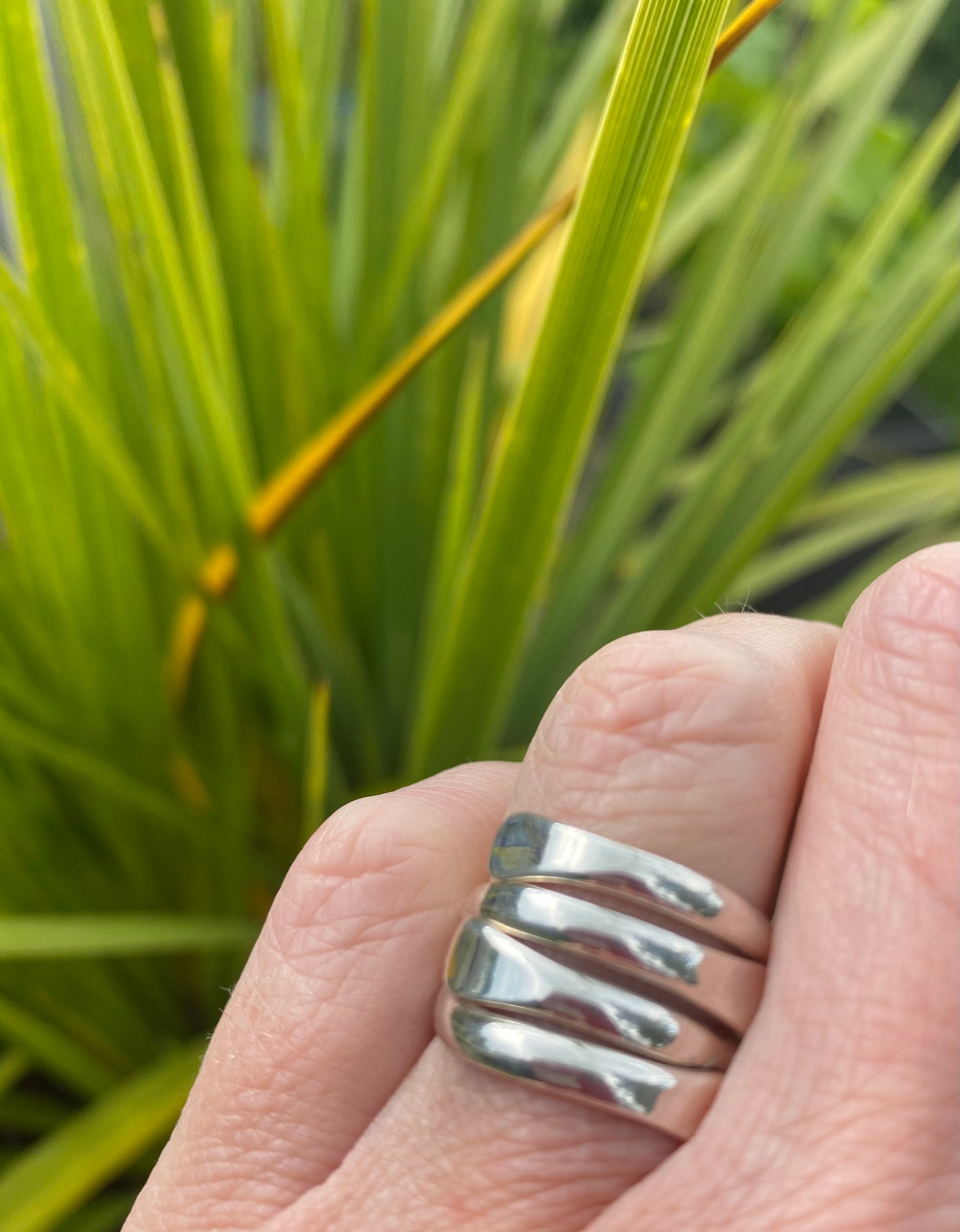 Sterling Silver Coiled Flat End Ring - Minimalist Stackable Jewelry for Women, Perfect for Everyday Wear & Layering