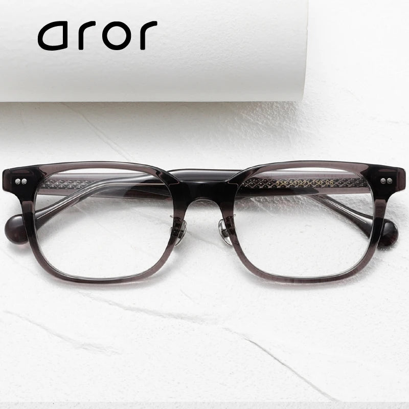 Aror Unisex Full Rim Big Square Acetate Eyeglasses 842538 - Stylish & Durable Frame for Men & Women - Perfect for Reading, Driving & Fashion Accessories