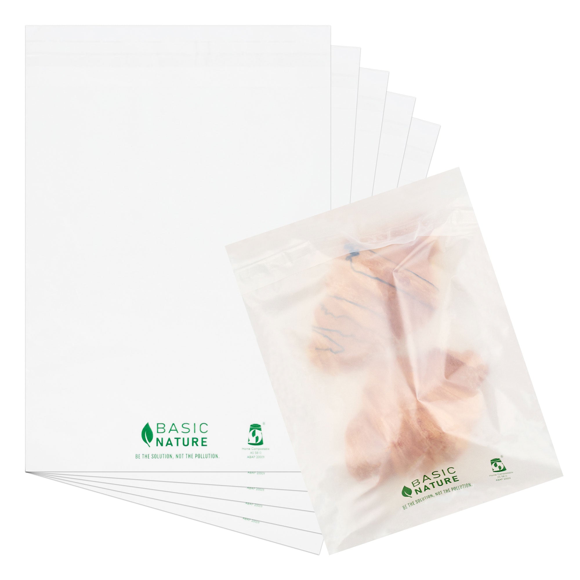 Eco-Friendly Translucent PLA/PBAT Self-Sealing Compostable Bags - 10