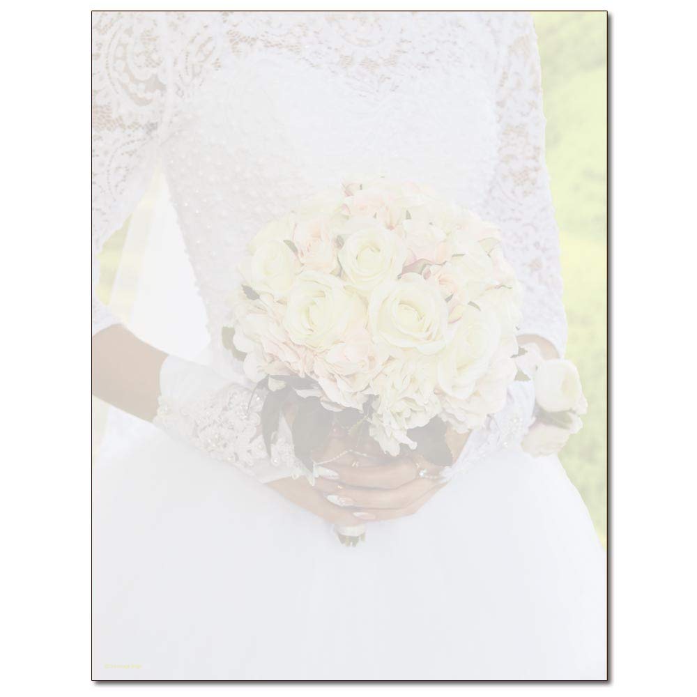 Wedding Bouquet Letterhead Paper - 100 Sheets for Laser & Inkjet Printers - Perfect for Wedding Invitations, Thank You Cards & Stationery
