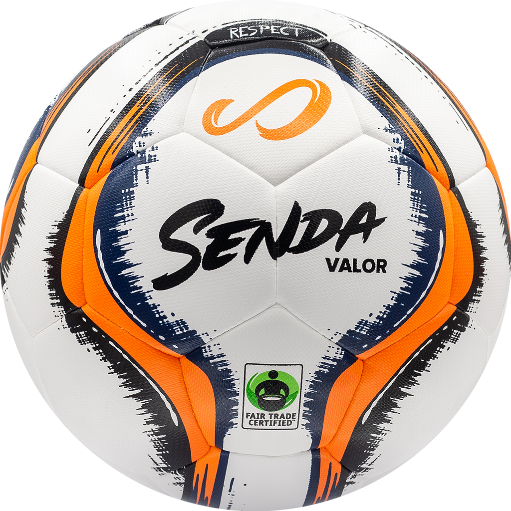 Senda Athletics Valor Premium Match Soccer Ball - Official Size 5, White/Orange - Perfect for Training, Matches, and Outdoor Play