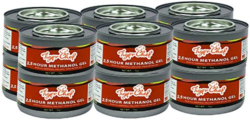 Tiger Chef Premium Blue Gel Fuel - 7 oz Cans (Pack of 12) | Long-Lasting 2.5 Hour Burn | Ideal for Indoor/Outdoor Chafing Dishes, Food Warmers & Decorative Fireplaces