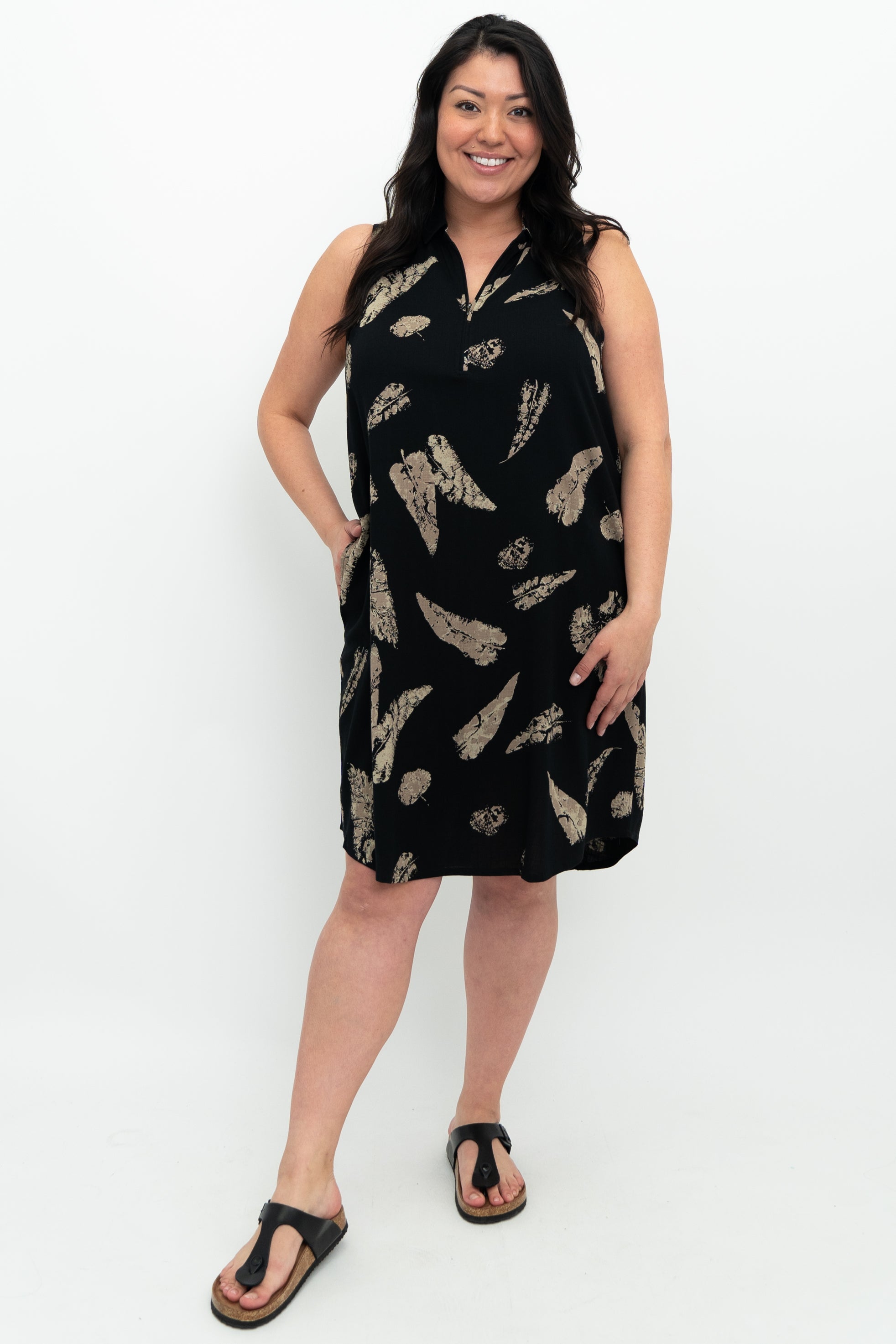 Breathable Linen Bamboo Hula Dress in Shadow Leaf - Perfect for Summer Beach Parties and Boho Fashion
