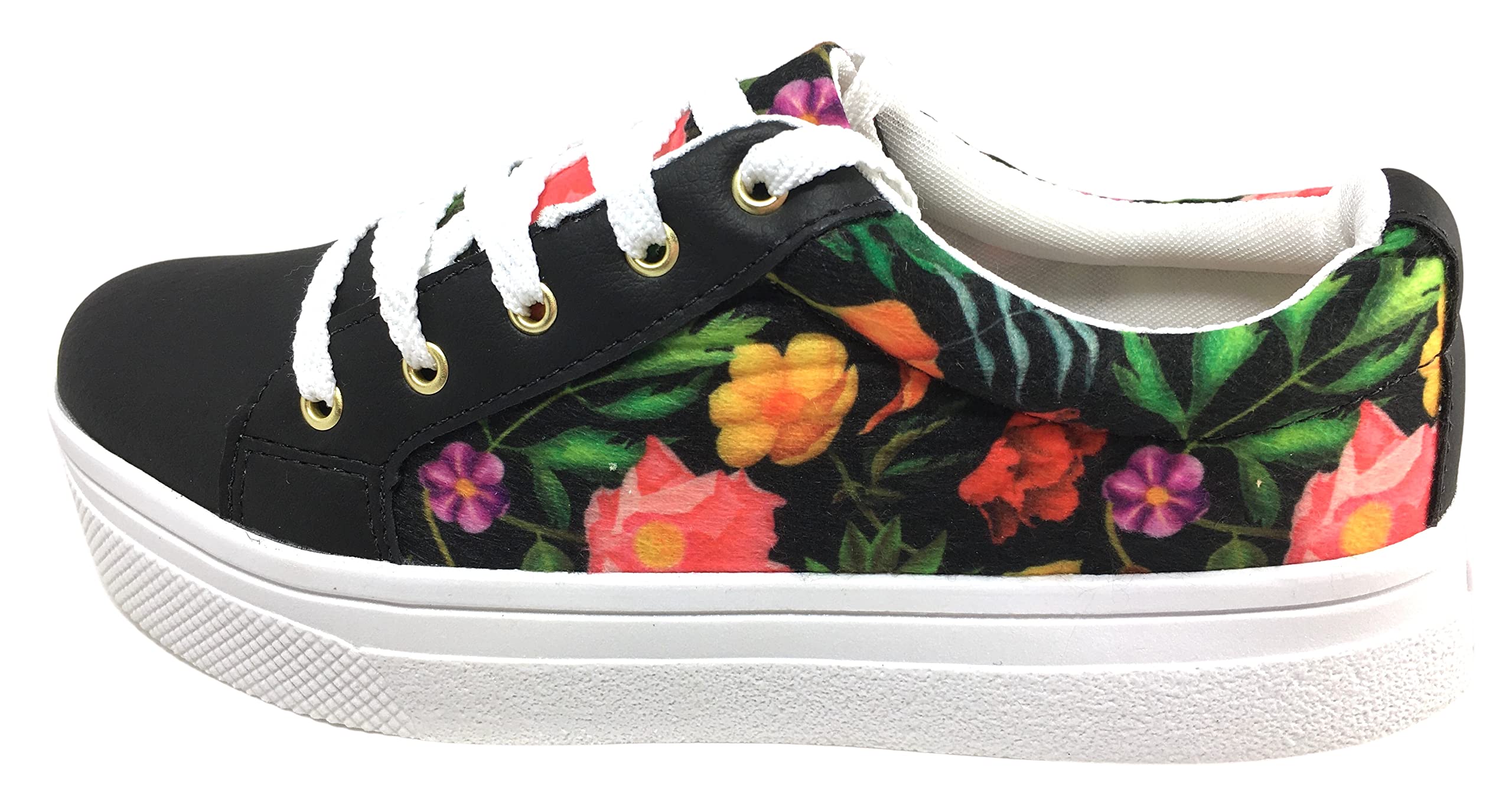 Women's Slip-On Sneakers - Low Top Floral Print Casual Shoes for Spring | Comfortable & Stylish Walking Shoes for Women | Perfect for Daily Wear, Work, and Outdoor Activities