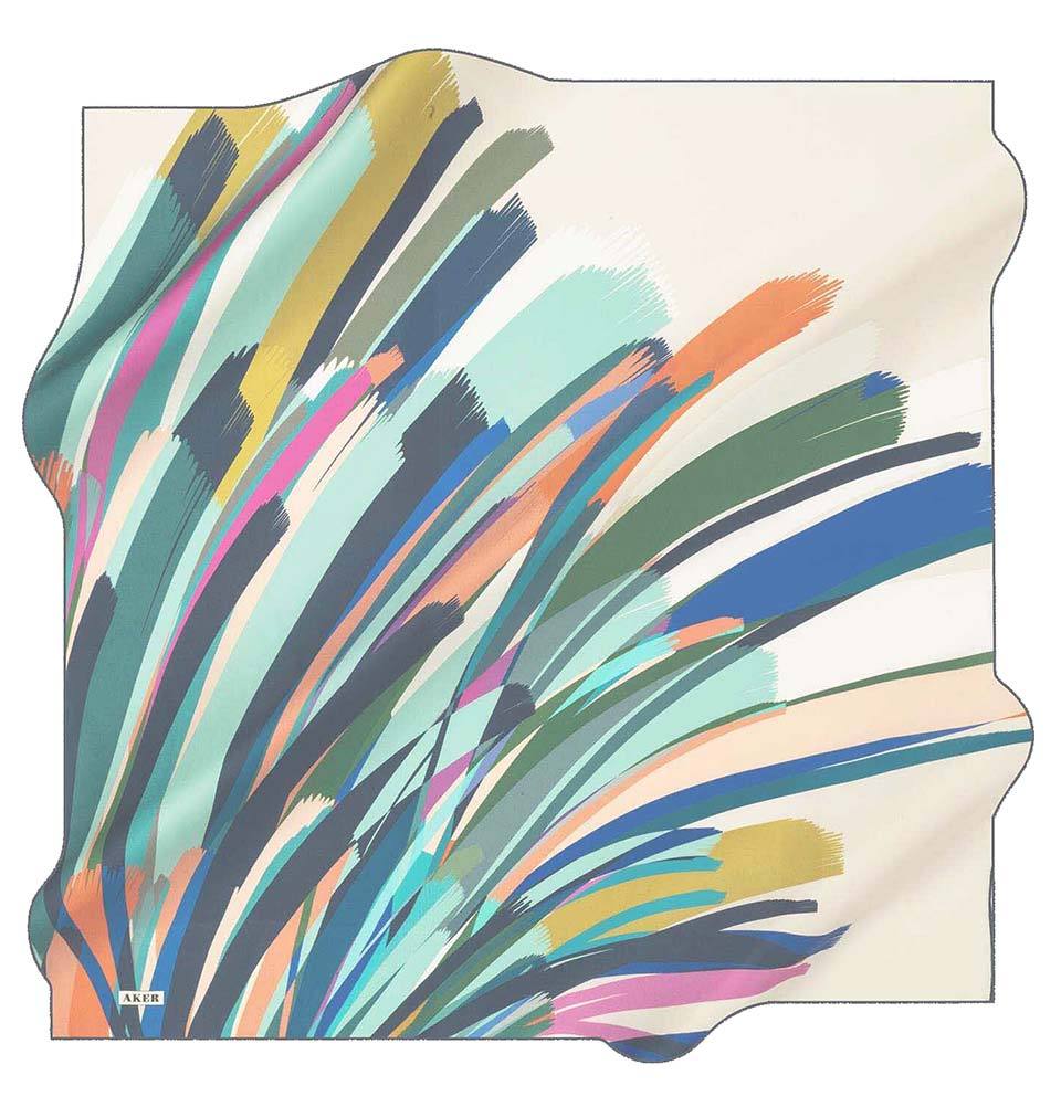 Aker Premium Silk Cotton Square Scarf - Stylish Floral Pattern #8082 422 for Women's Fashion Accessories, Perfect for Office, Travel and Gift Giving