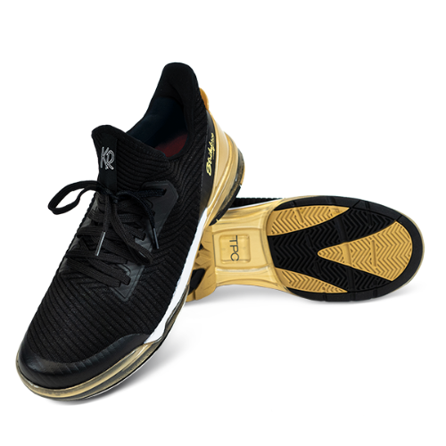 KR Strikeforce TPC Alpha Unisex Black/Gold Right Hand Bowling Shoes - Premium Performance for Competitive & Casual Bowling