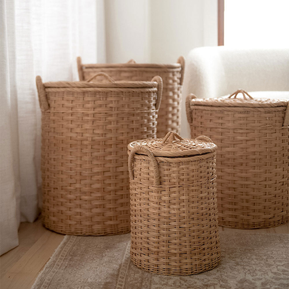 Handwoven Nesting Storage Hamper - Eco-Friendly Woven Baskets for Home Organization | Perfect for Laundry, Toys & Closet Storage