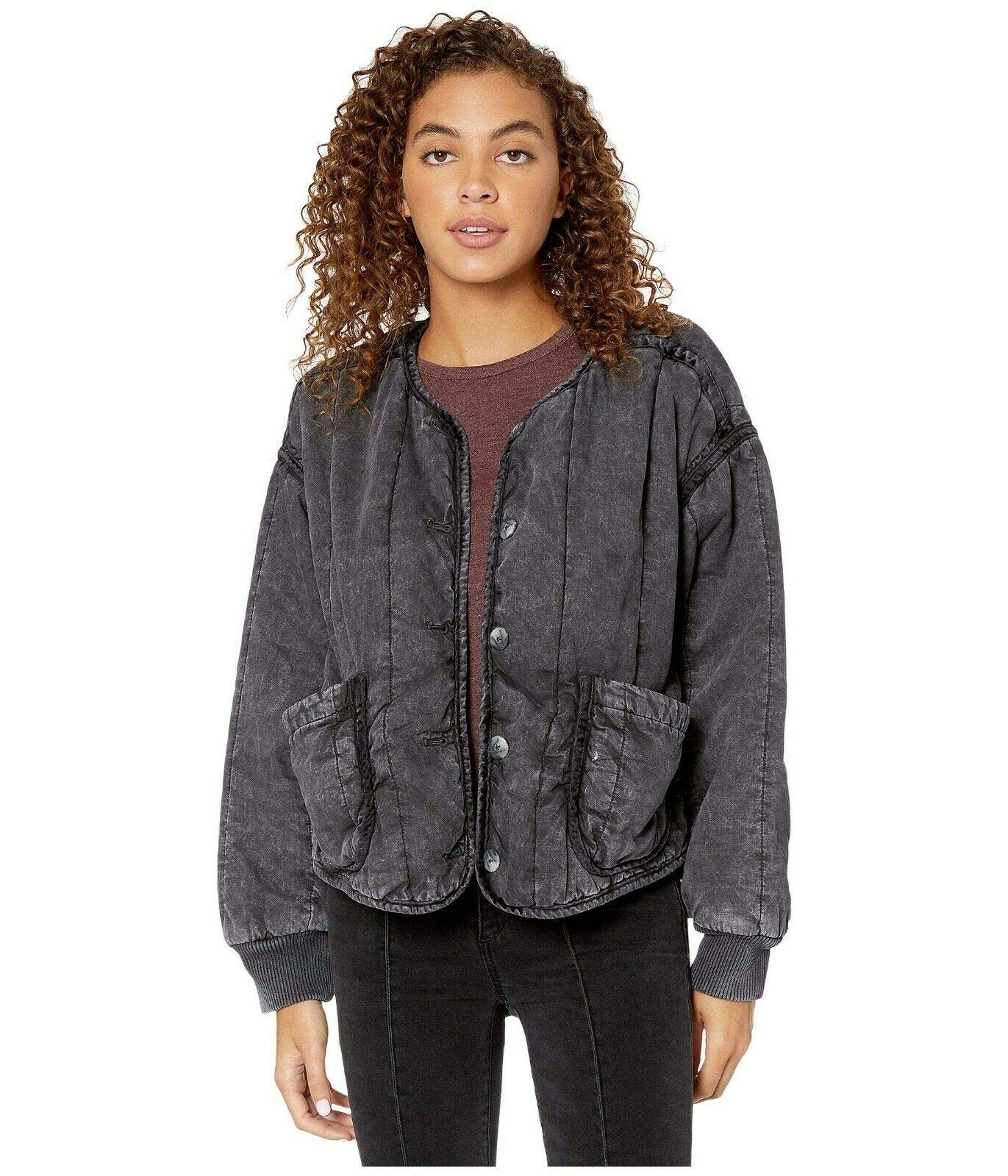 Free People Women's Mixed Signals Slate Jacket - Stylish & Comfortable Lightweight Outerwear for Fall & Winter | Perfect for Casual Outings, Travel & Layering