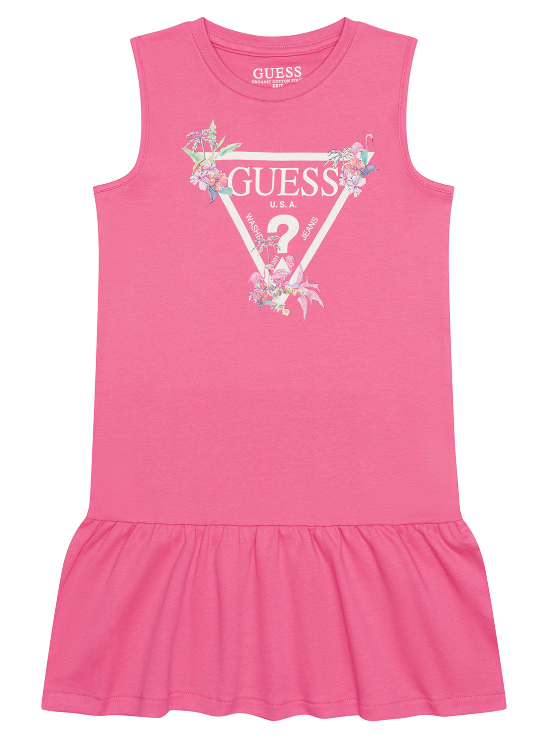 Bright Pink Sleeveless Summer Dress for Girls Age 2-7 - Perfect for Birthday Parties, Beach Outings & Family Photos