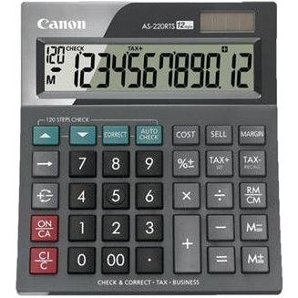 Canon AS220RTS 12-Digit Large Display Desktop Calculator with Tax Calculation - Perfect for Office, Accounting, and Business Finance Use