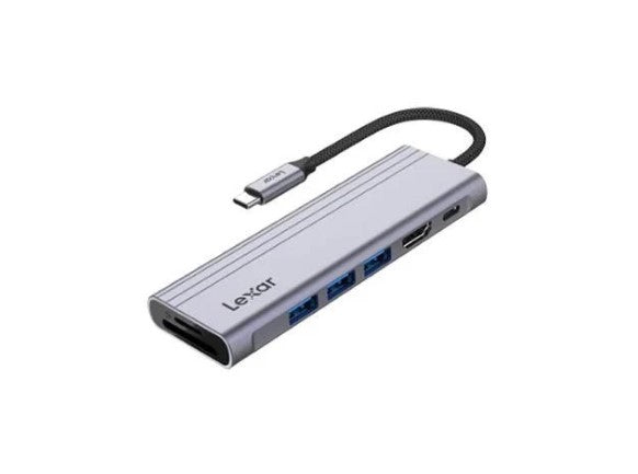 Lexar H31 7-in-1 USB C Hub Adapter with 4K HDMI, USB 3.0, SD/TF Card Reader - Perfect for MacBook Pro, Chromebook & Windows Laptops