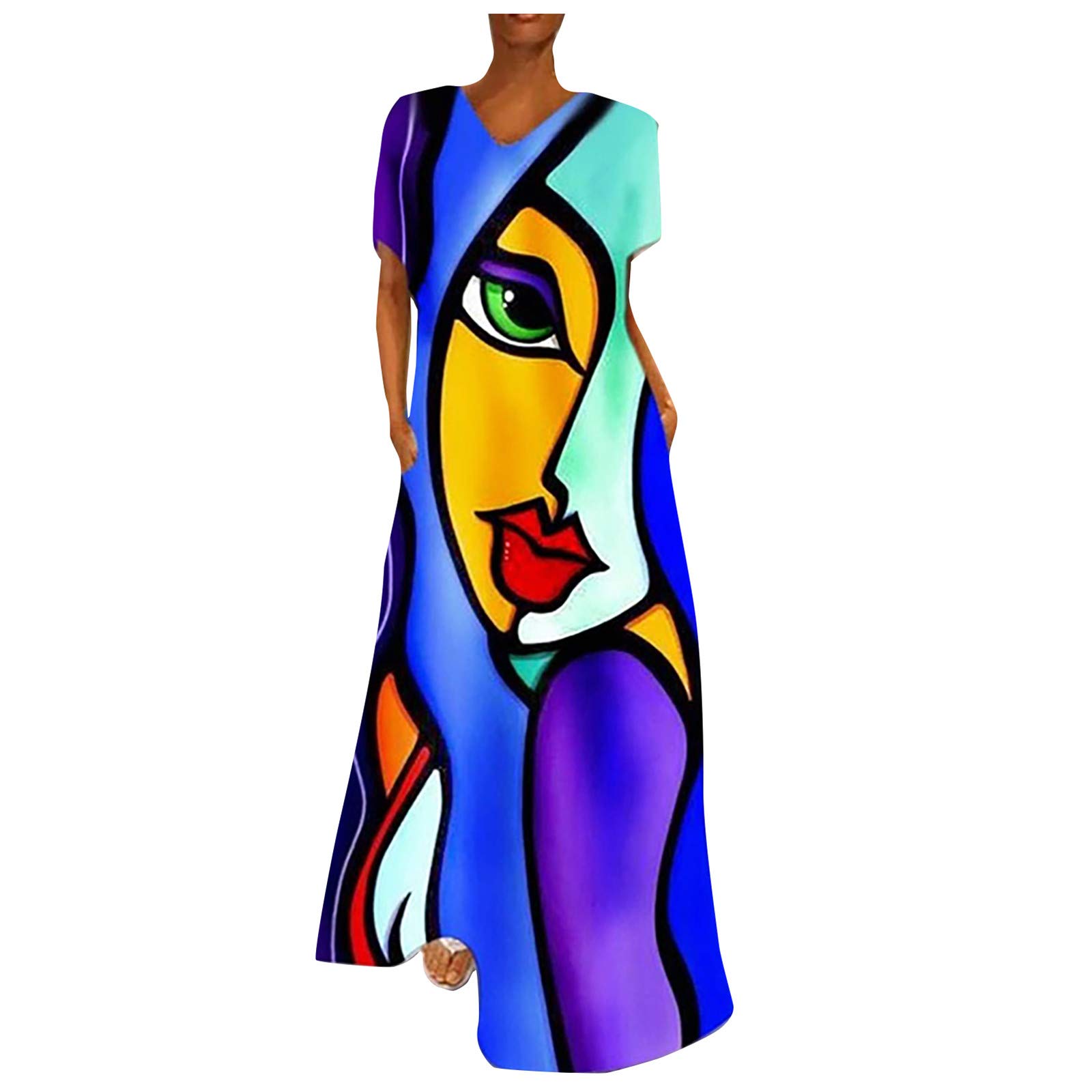 UYTOGOFE Women's V-Neck Casual Dress - Spring Party Vacation Flowy Dress for Women | Perfect for Beach Outings, Date Nights & Summer Weddings
