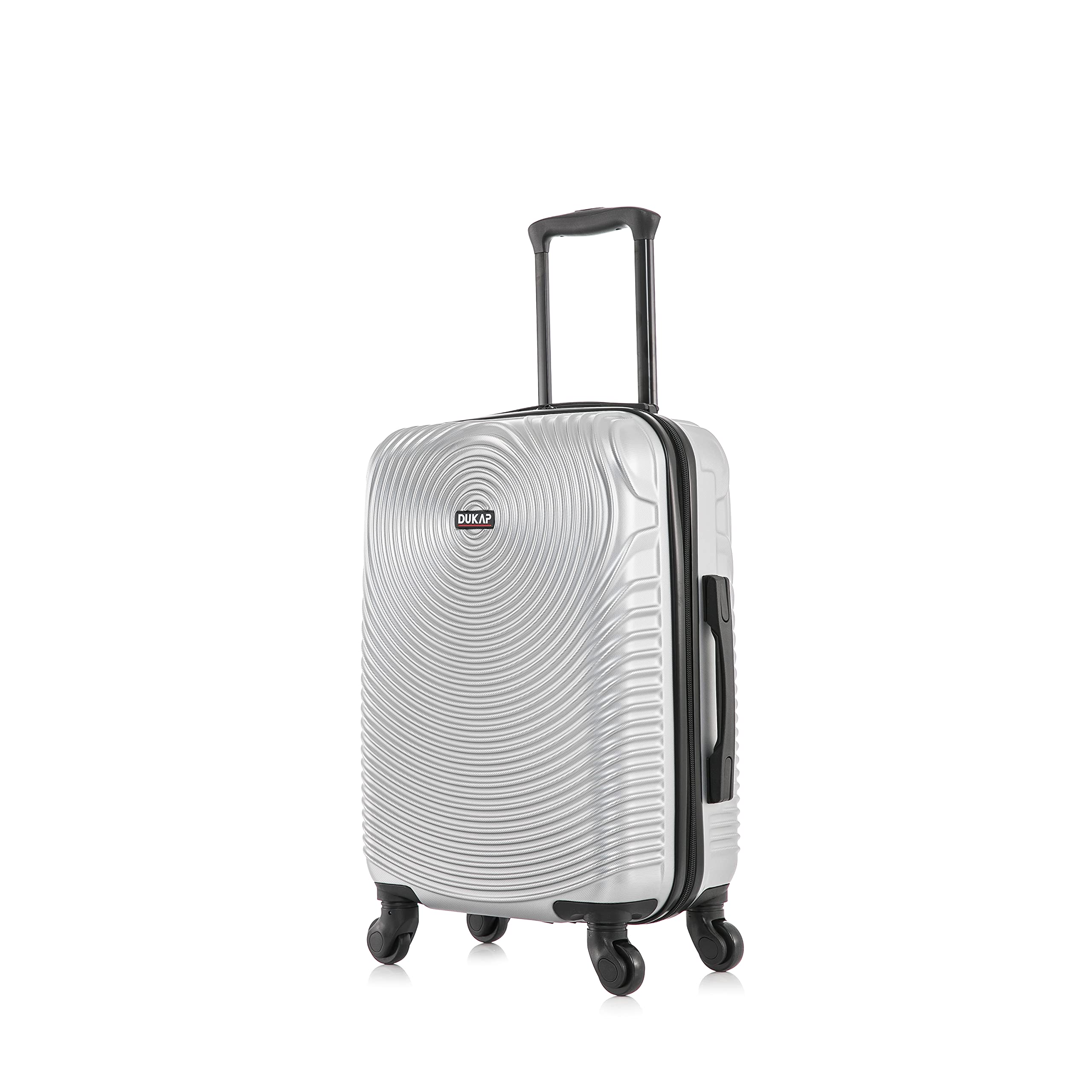 DUKAP INCEPTION 20-Inch Carry-On Luggage with Spinner Wheels | Durable Lightweight Hardshell Suitcase for Travel | TSA-Approved Silver Cabin Bag with Telescopic Handle | Perfect for Business Trips & Weekend Getaways