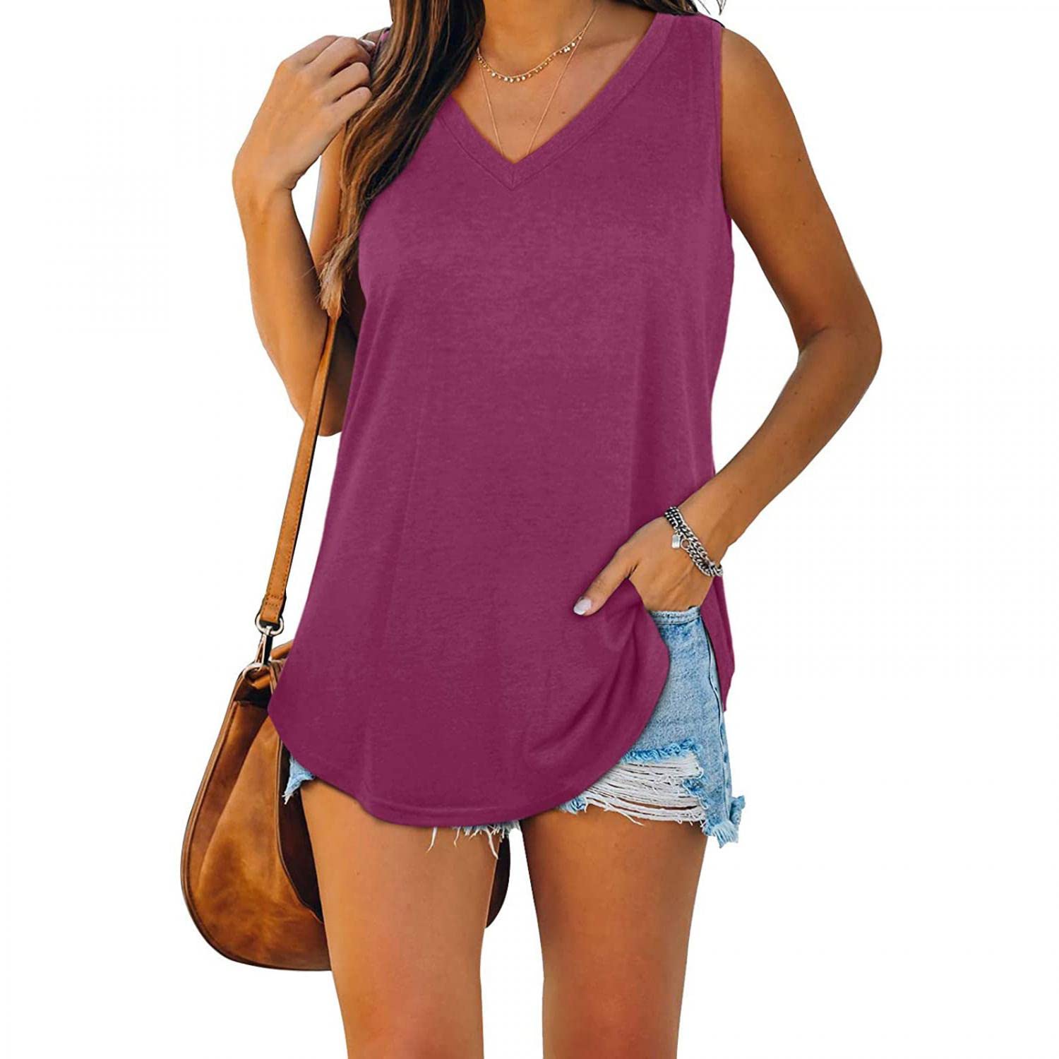 Women's Loose Fit Ribbed Tank Tops - Sexy Scoop Neck Sleeveless Summer Tunic for Casual Wear & Workout | Perfect for Yoga, Beach & Everyday Outfits
