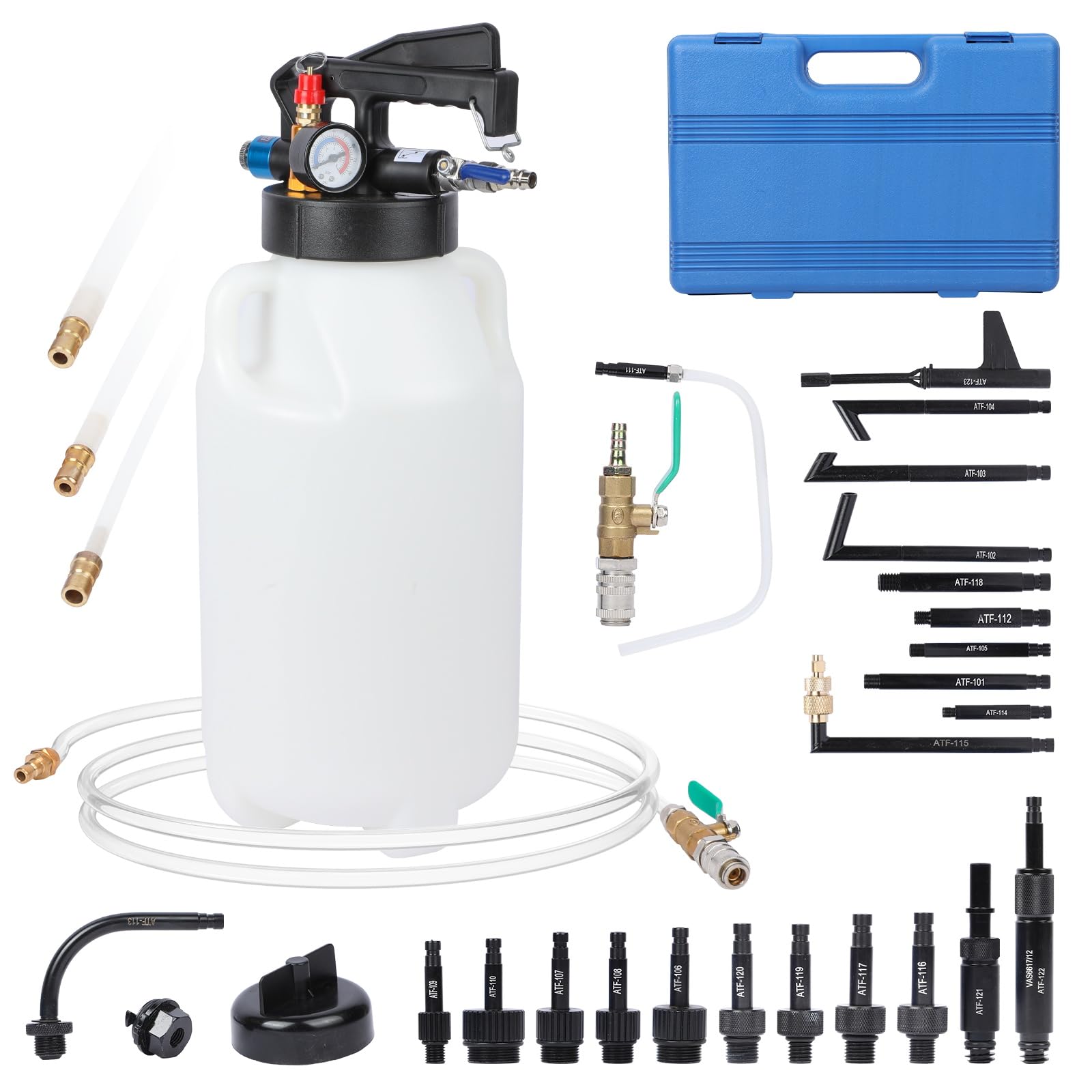 8L Transmission Fluid Transfer Pump Kit with 26PCS ATF Adapters - Automatic Oil Extractor & Dispenser for ATF Refill - Perfect for DIY Car Maintenance & Professional Garage Use