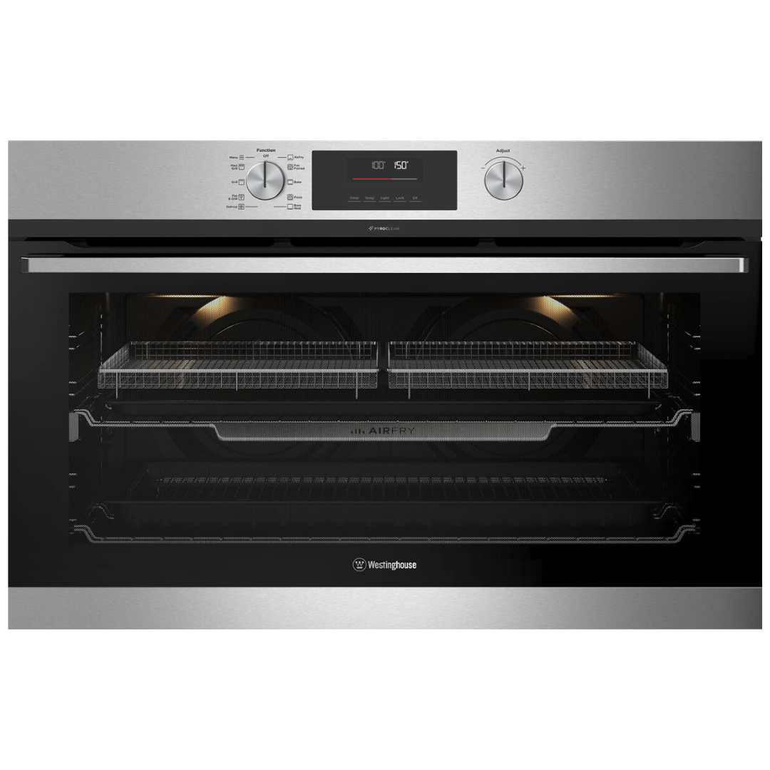 Westinghouse WVEP9716SD 90cm Stainless Steel Pyrolytic Oven with AirFry Function - Perfect for Baking, Roasting & Healthy Air Frying in Modern Kitchens