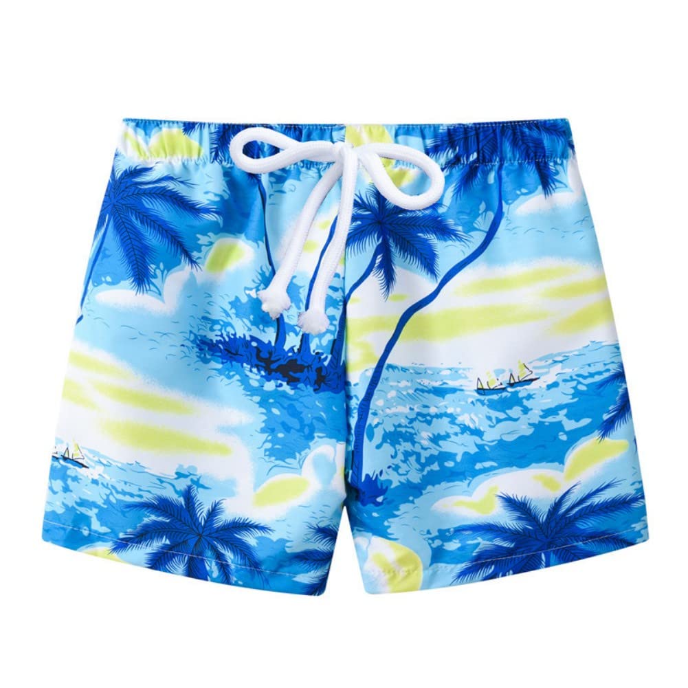 Boys' and Girls' Quick Dry Swim Trunks - Summer Beach Board Shorts for Kids 2-7 Years | Athletic Running Shorts with Fun Prints - Perfect for Swimming, Surfing, and Outdoor Activities