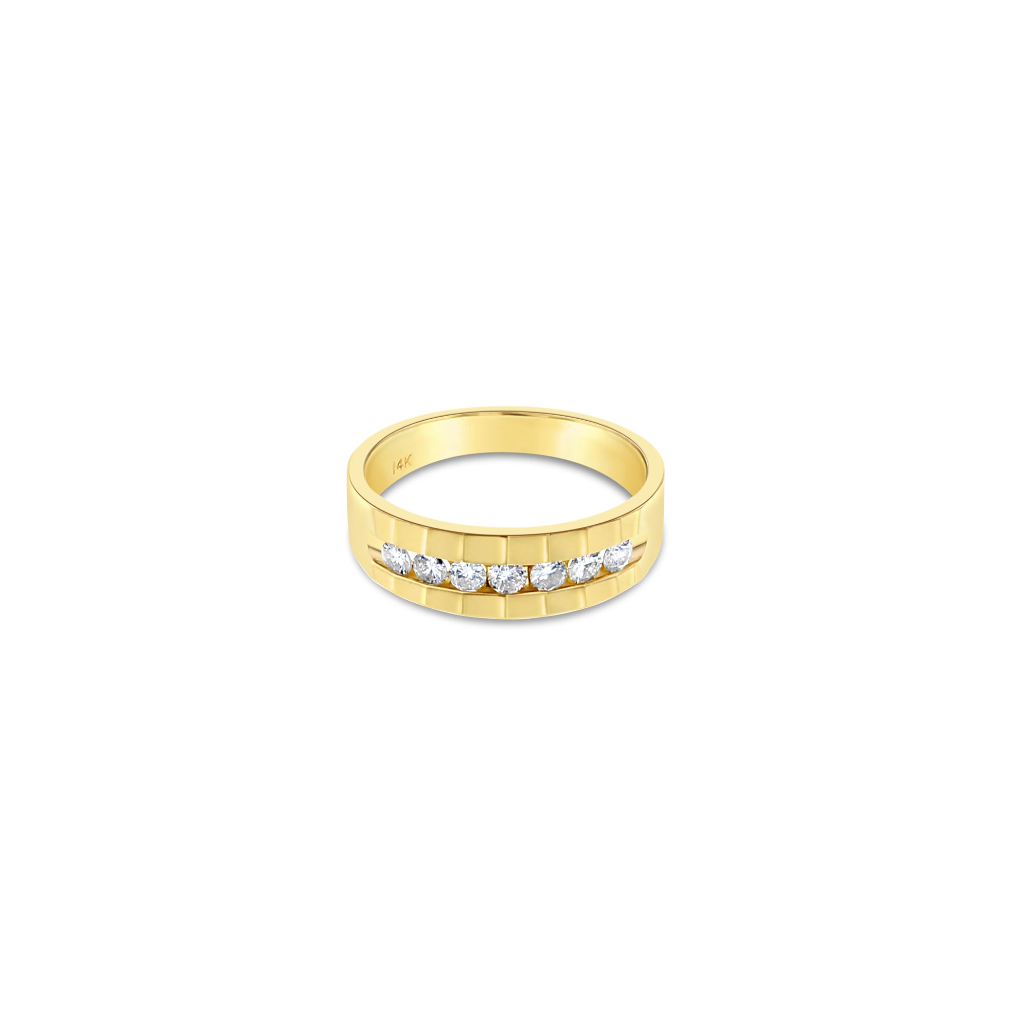 1 CT. Men's Diamond Wedding Band Ring - 14k Yellow Gold for Engagement, Anniversary & Special Occasions