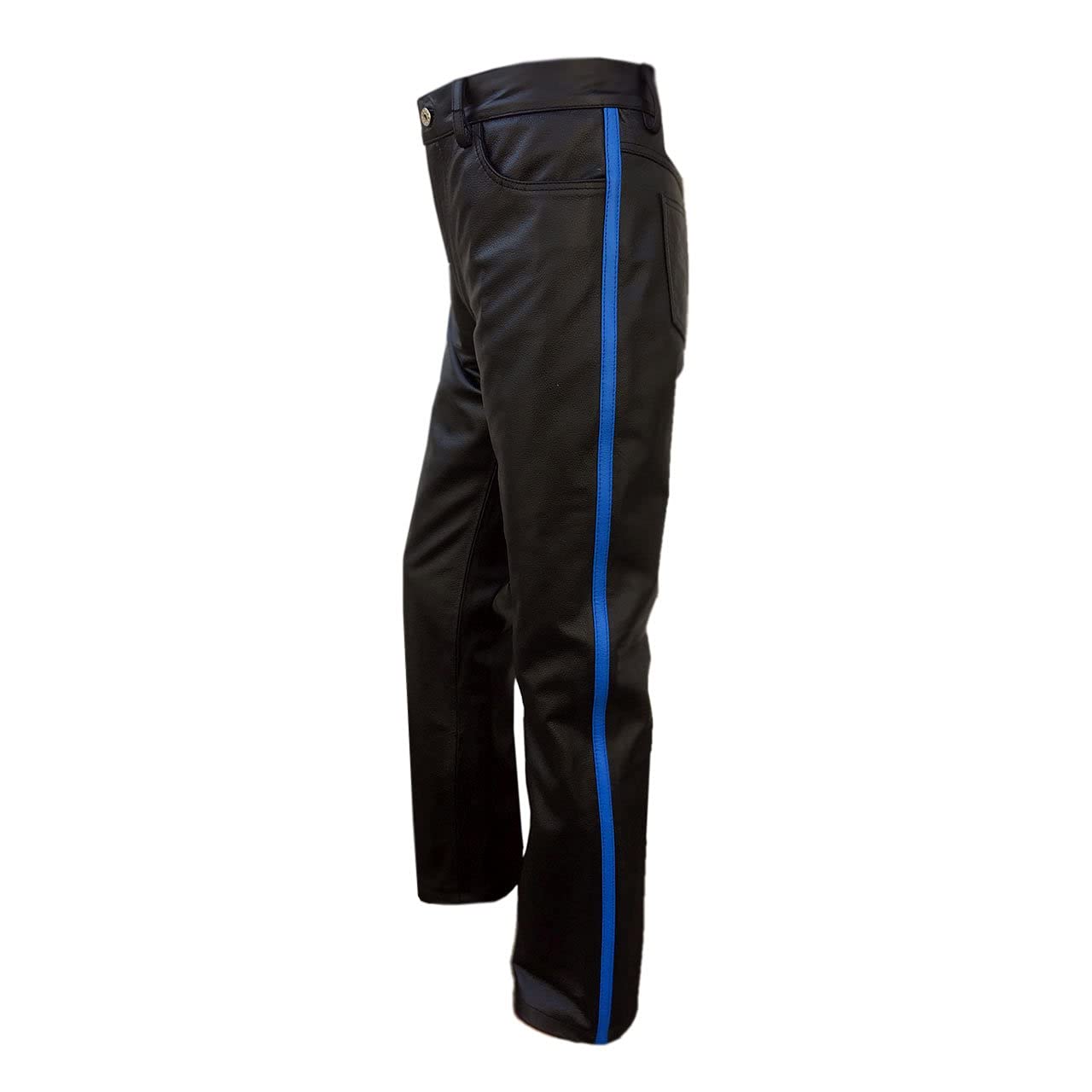 Premium Genuine Black Leather Motorcycle Biker Jeans for Men - Stylish & Durable Riding Pants for Harley Davidson & Cruiser Bikes